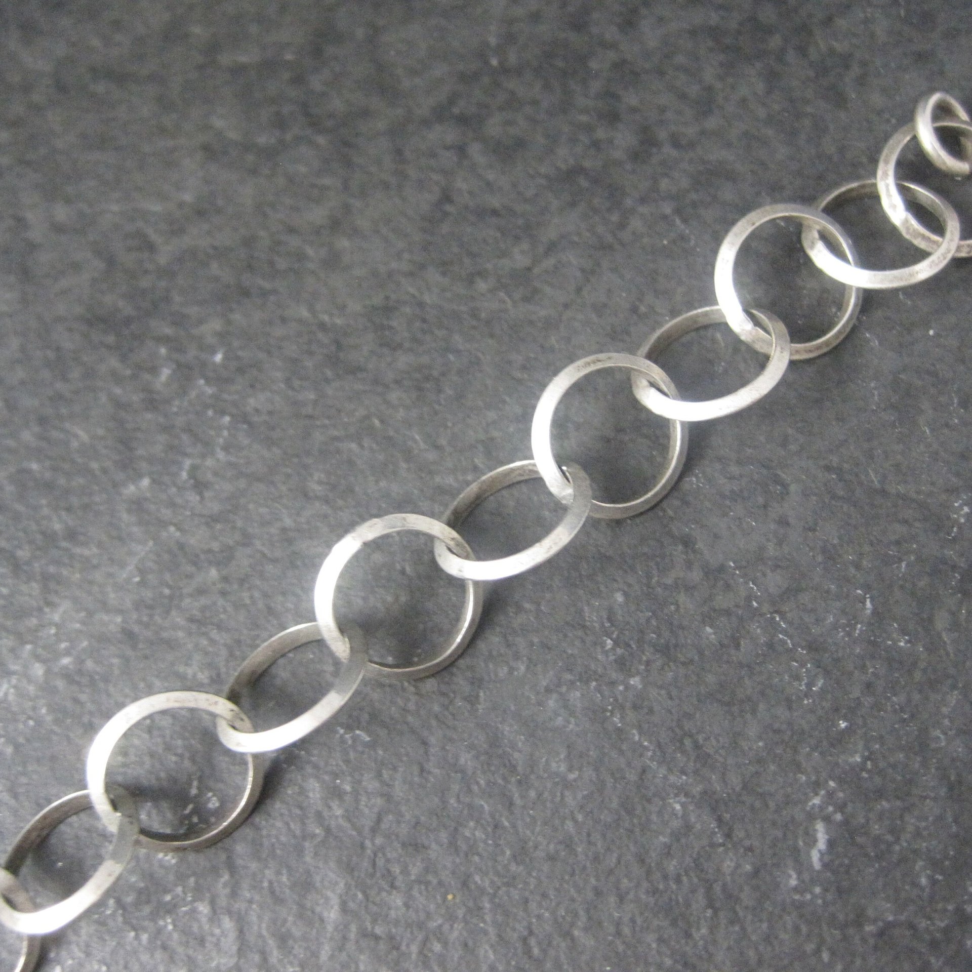 Italian Sterling Circle Link Bracelet 7.5 Inches Vintage Vintage by Reed