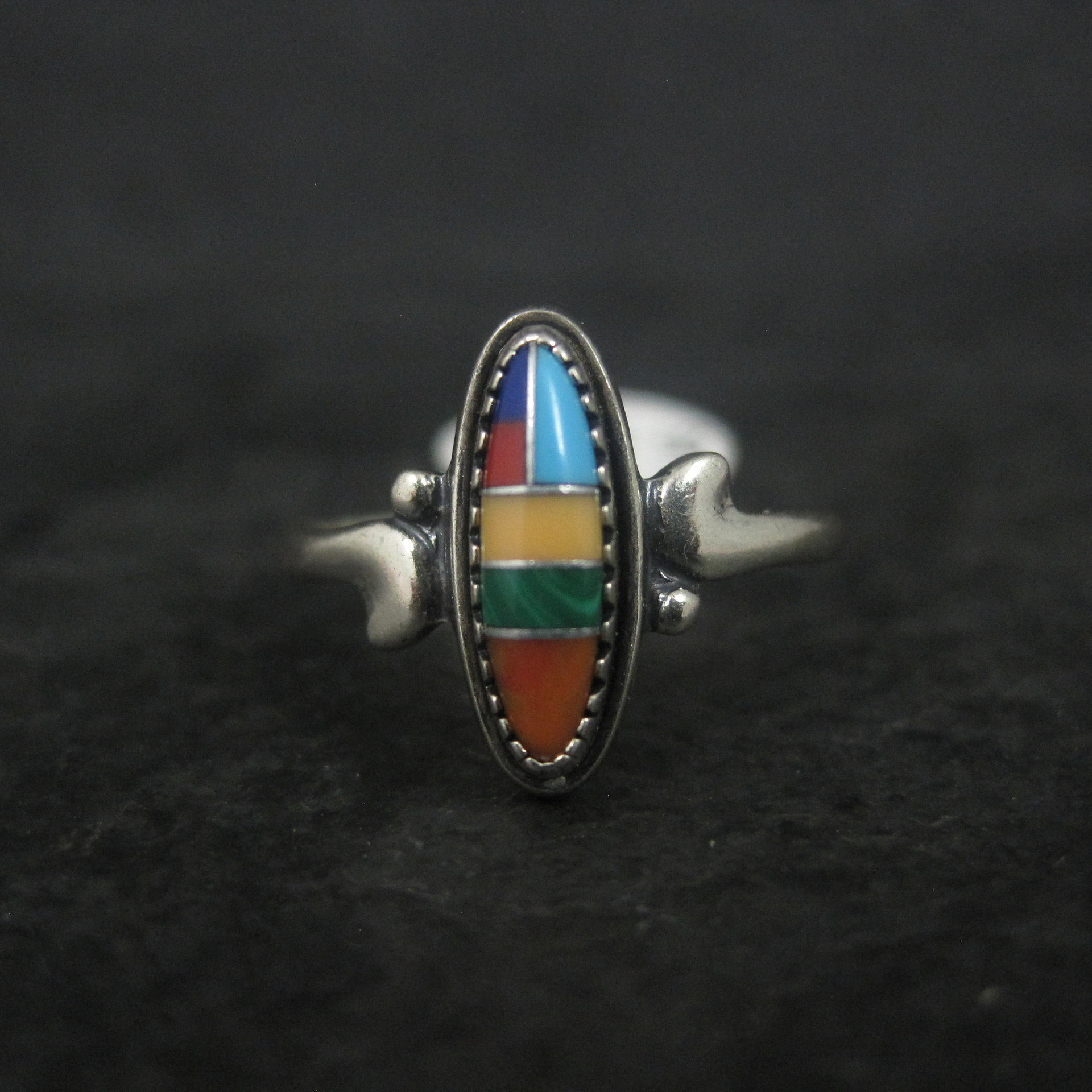 Dainty Southwestern Sterling Inlay Ring