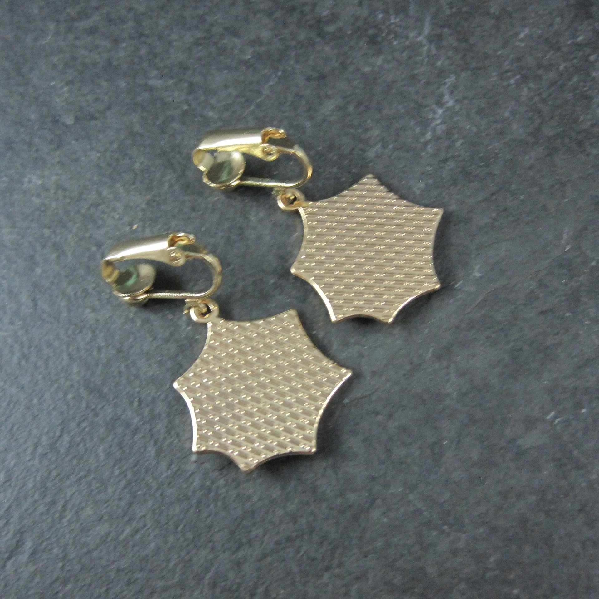 Gold Plated Spider Web Clip On Earrings
