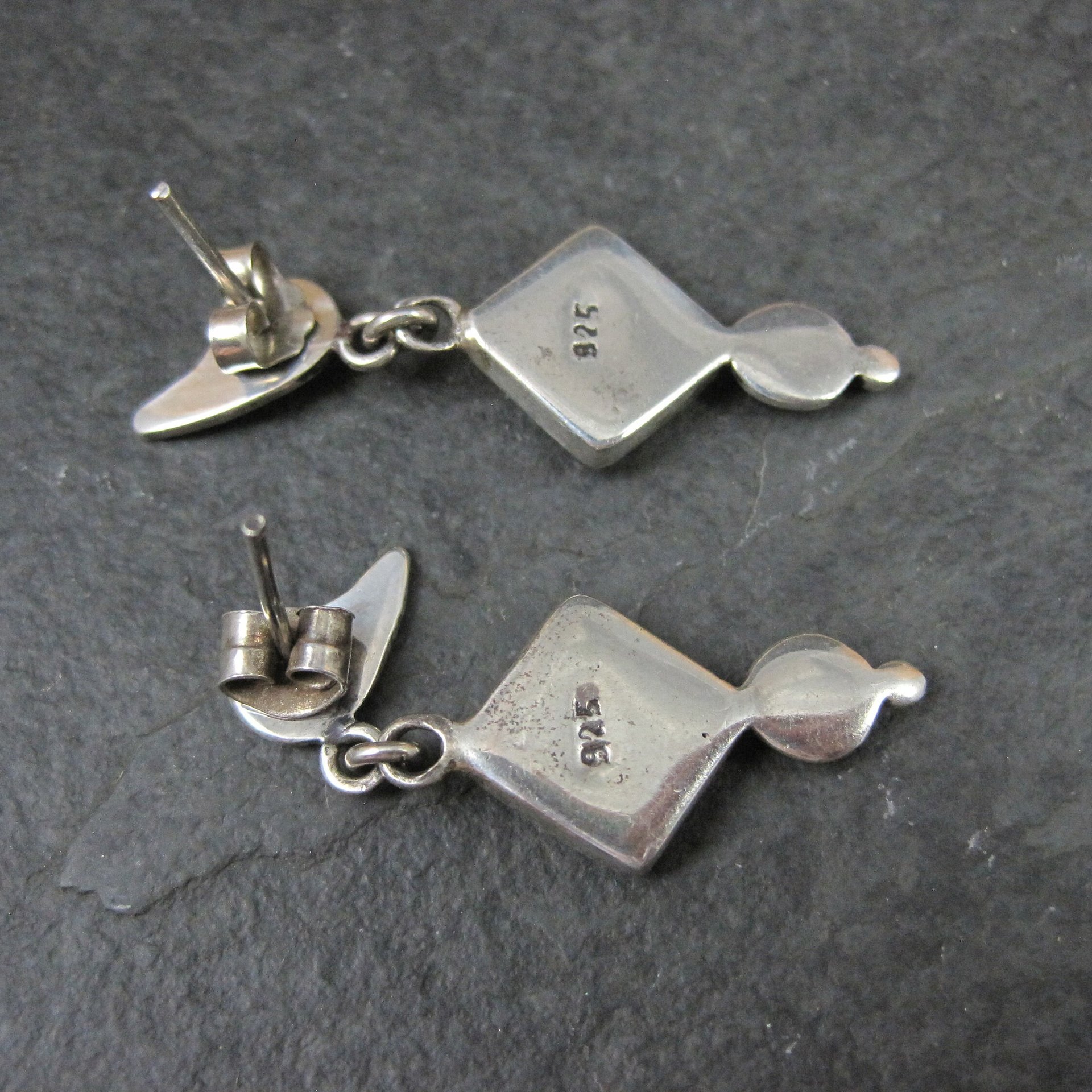 Vintage Sterling Quartz Earrings