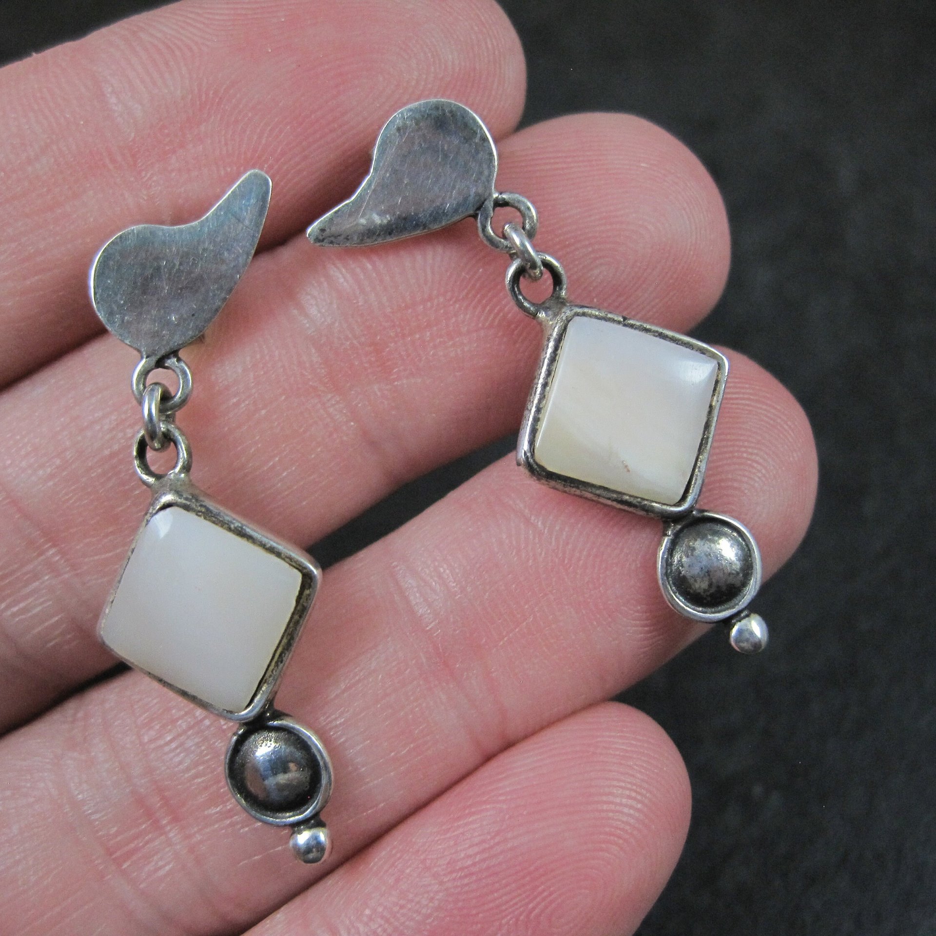 Vintage Sterling Quartz Earrings