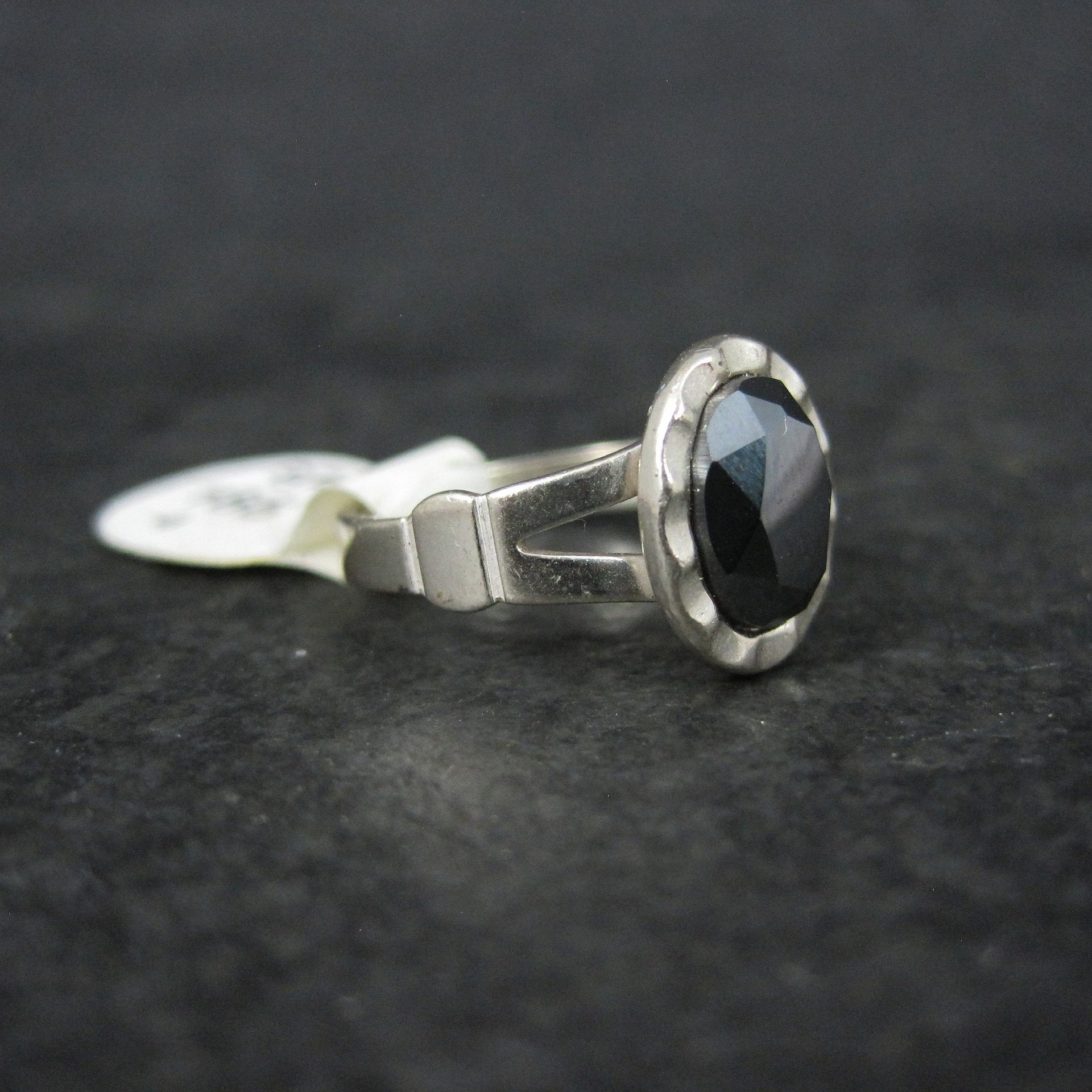 Southwestern Sterling Hematite Ring NOS