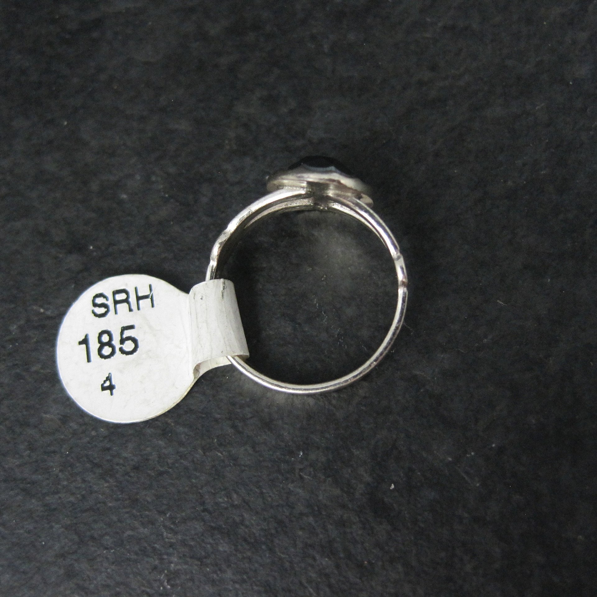 Southwestern Sterling Hematite Ring NOS