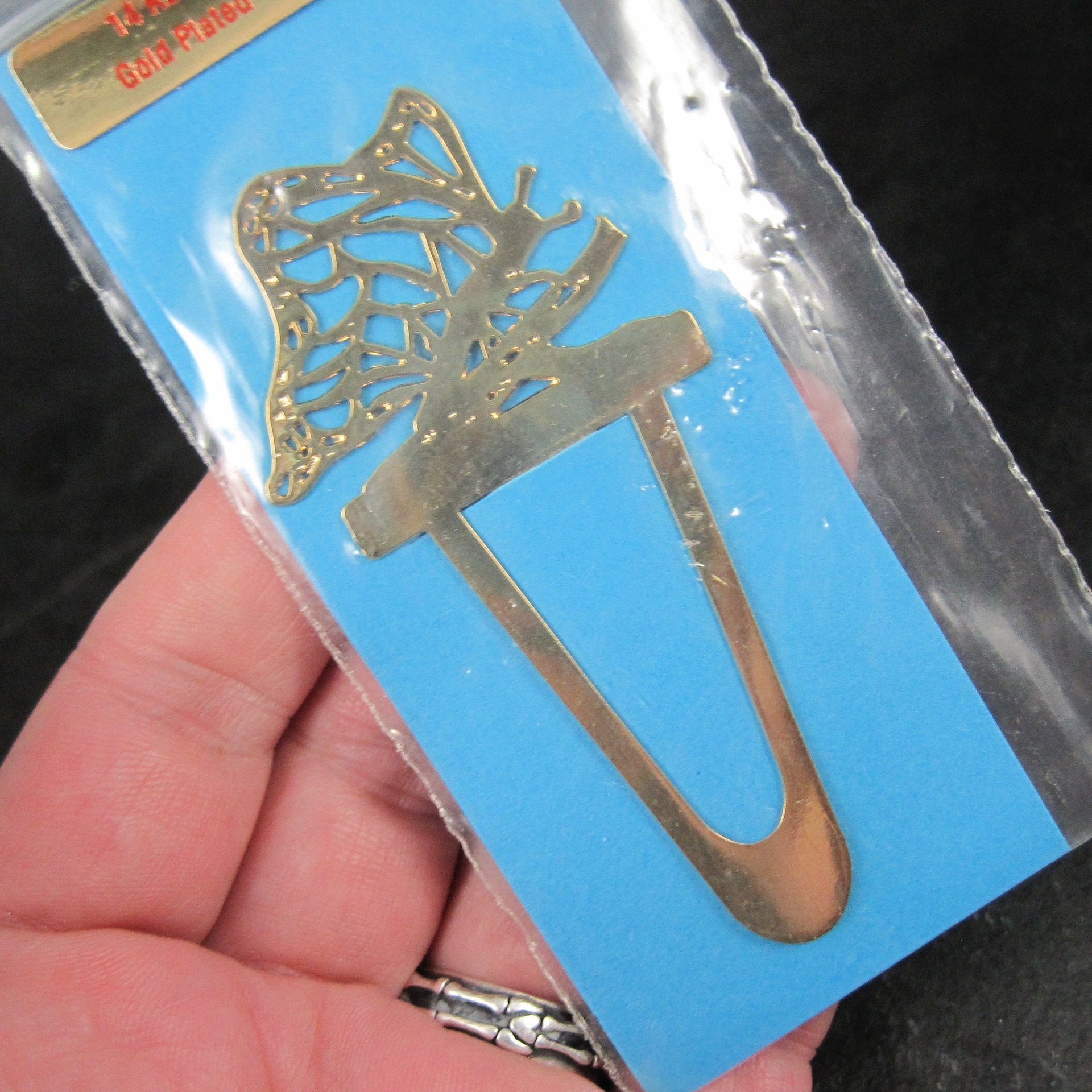 Vintage 14K Gold Plated Butterfly Bookmark