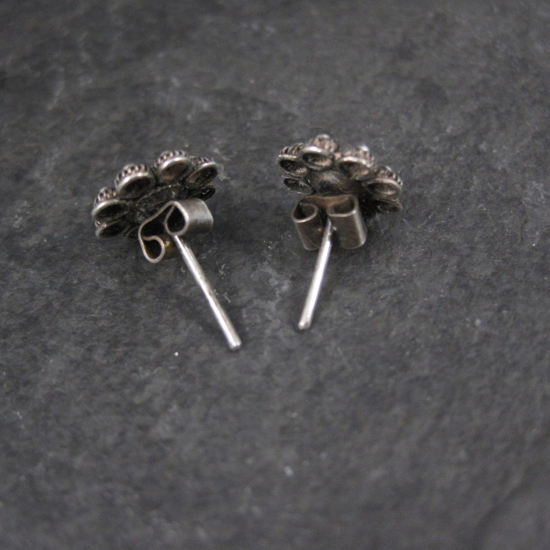 Vintage Sterling Etruscan Stud Earrings 10mm