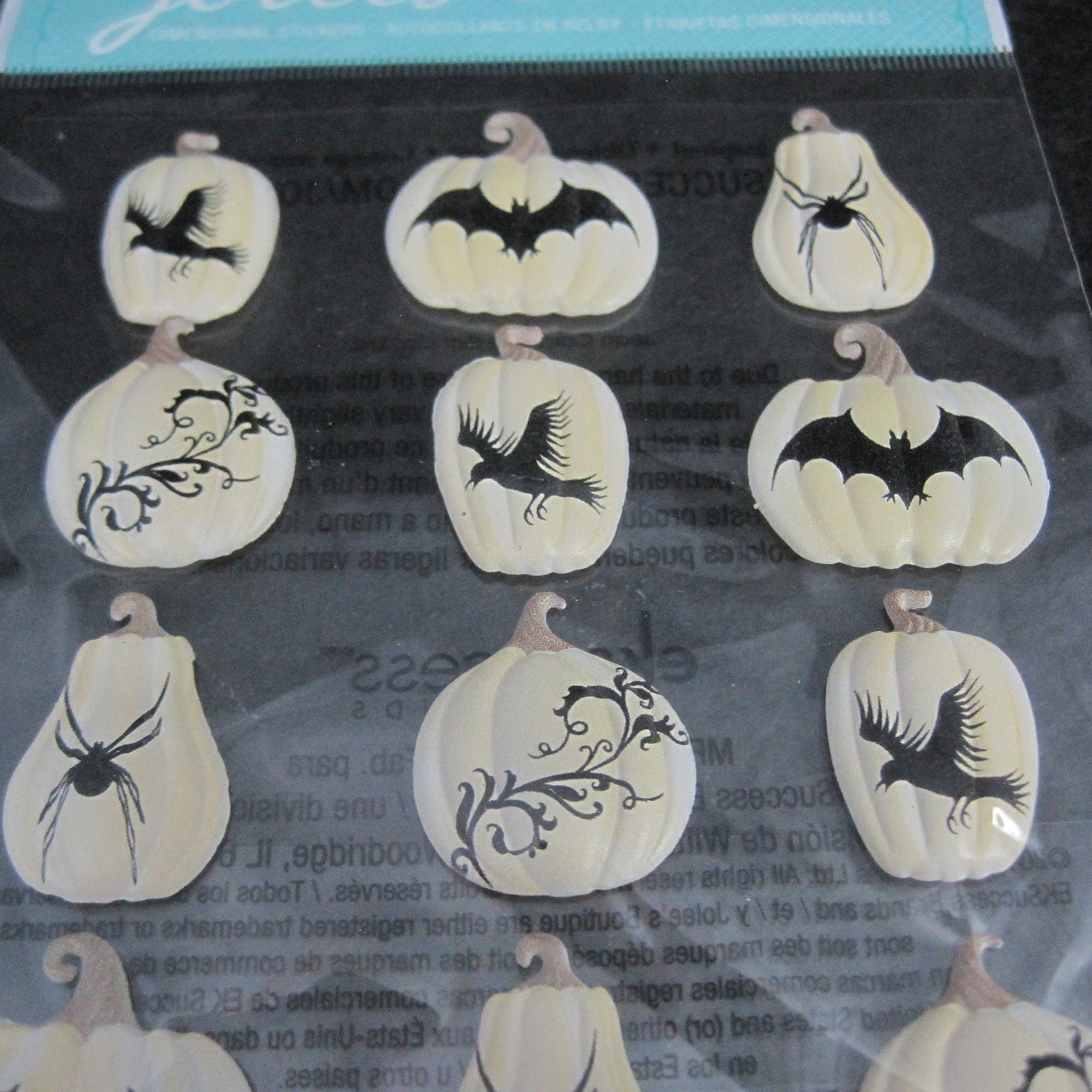 Jolees Dimensional White Pumpkin Halloween Stickers Discontinued