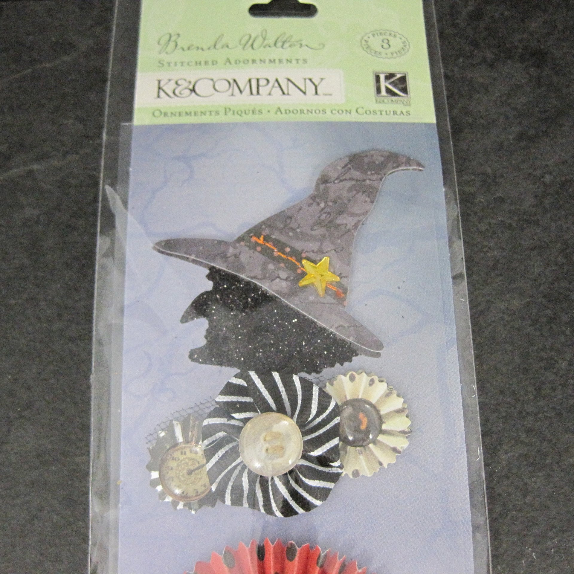 K & Company Halloween Scrapbook Stickers Brenda Walton Haunted Stitched Adornments