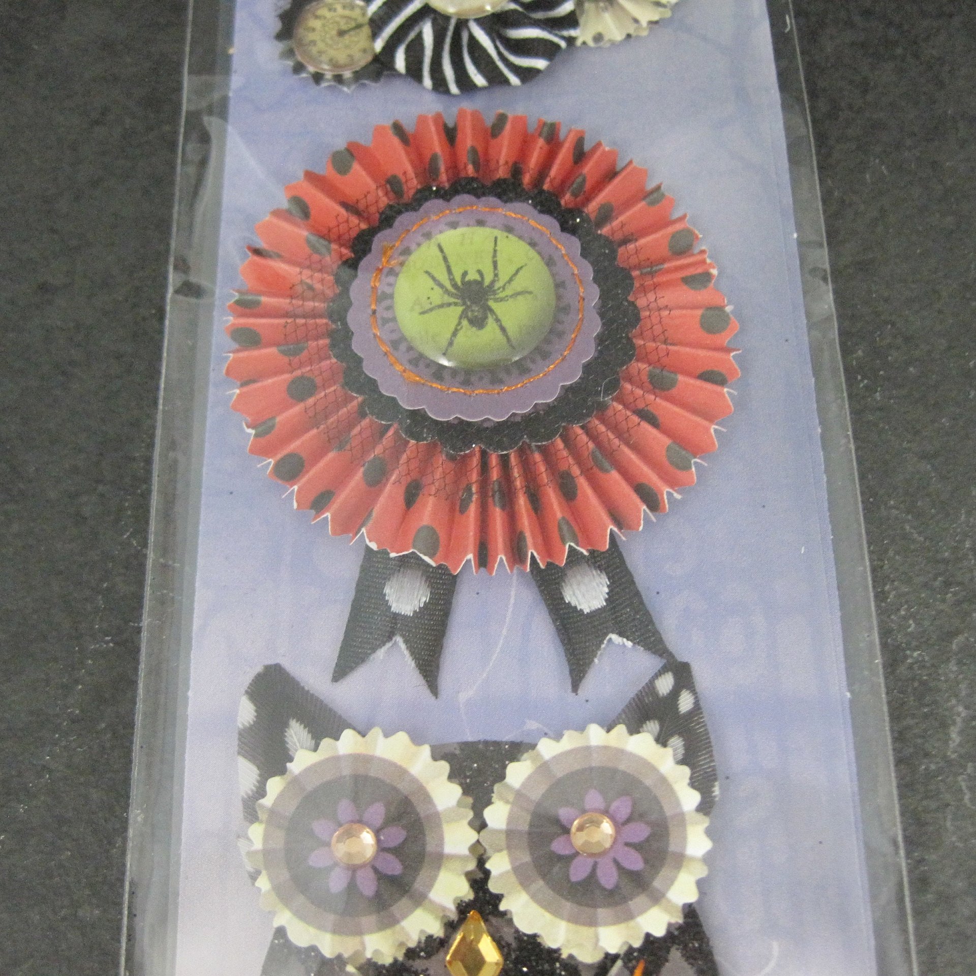 K & Company Halloween Scrapbook Stickers Brenda Walton Haunted Stitched Adornments