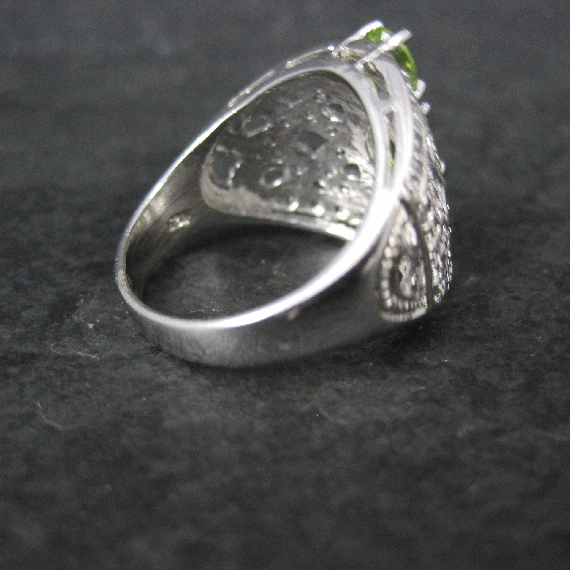 Estate Sterling Peridot Ring Size 10