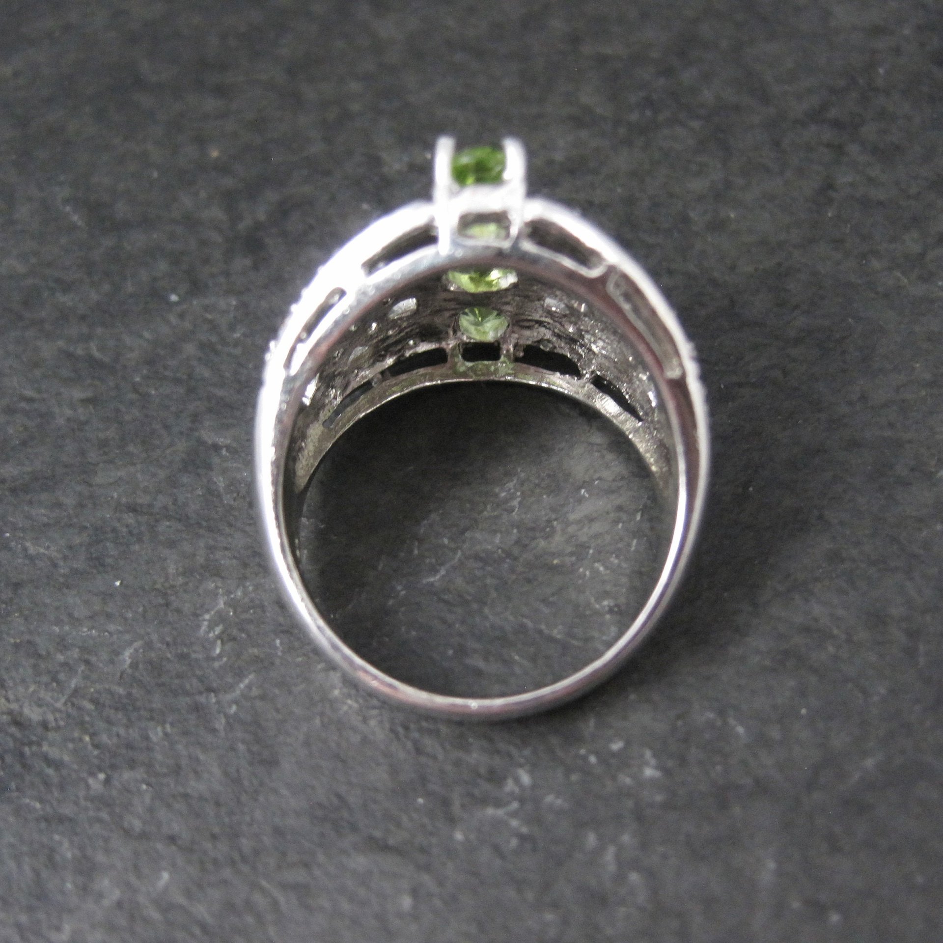 Estate Sterling Peridot Ring Size 10