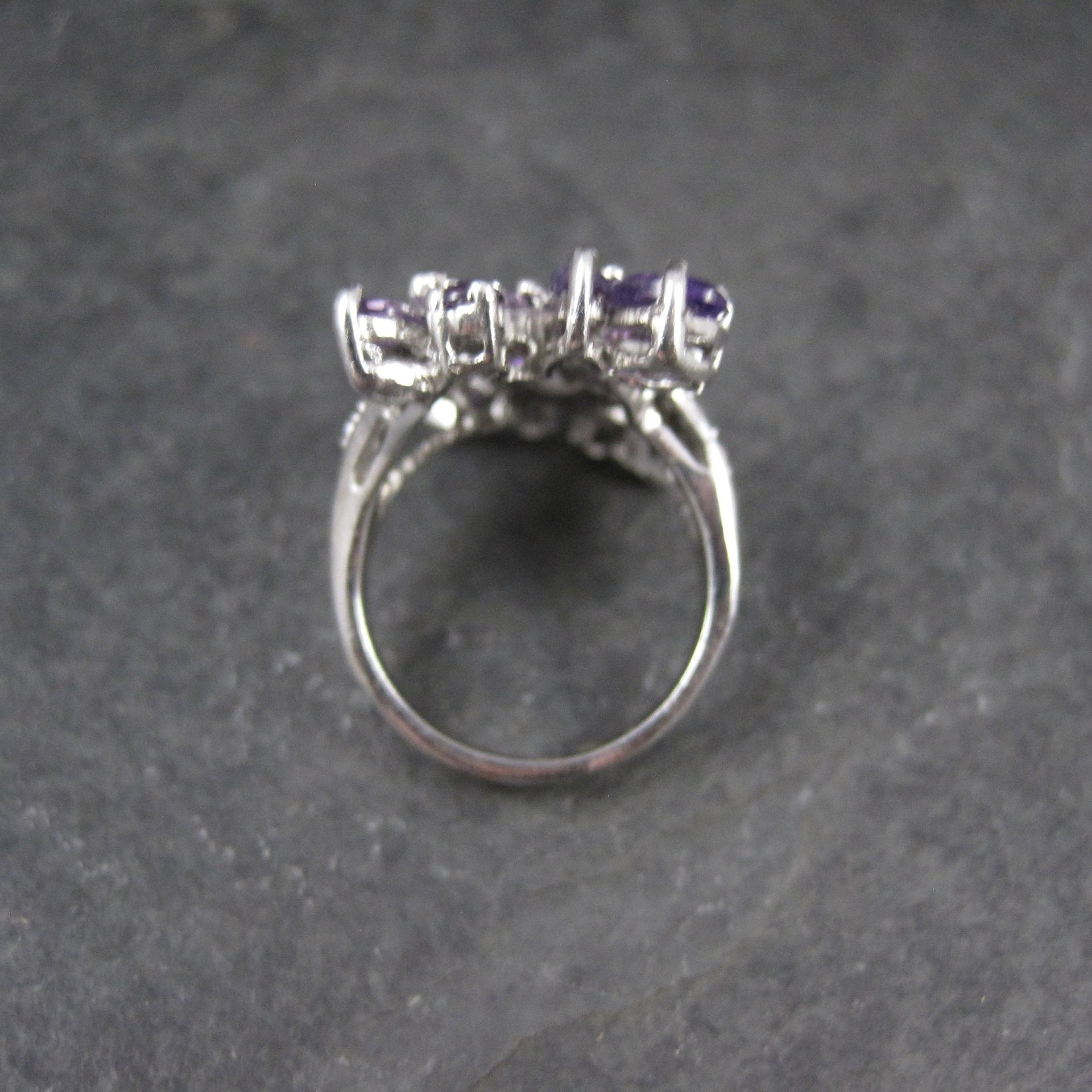 Estate Sterling Amethyst Cocktail Ring Size 6