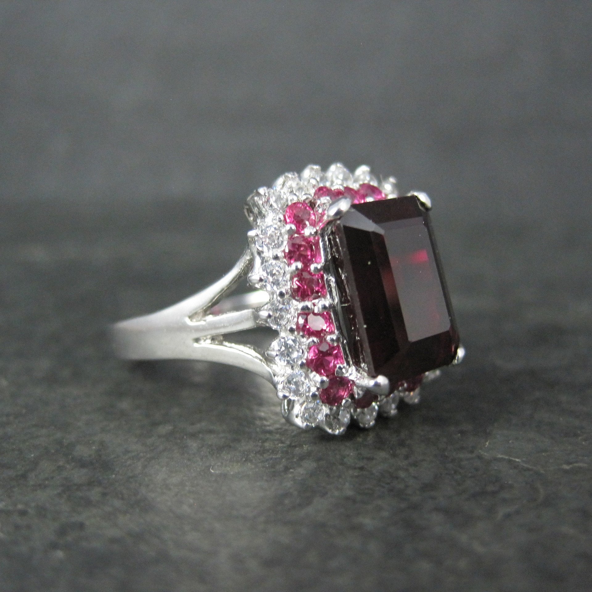 Estate Sterling Blood Red Ruby Ring Size 8