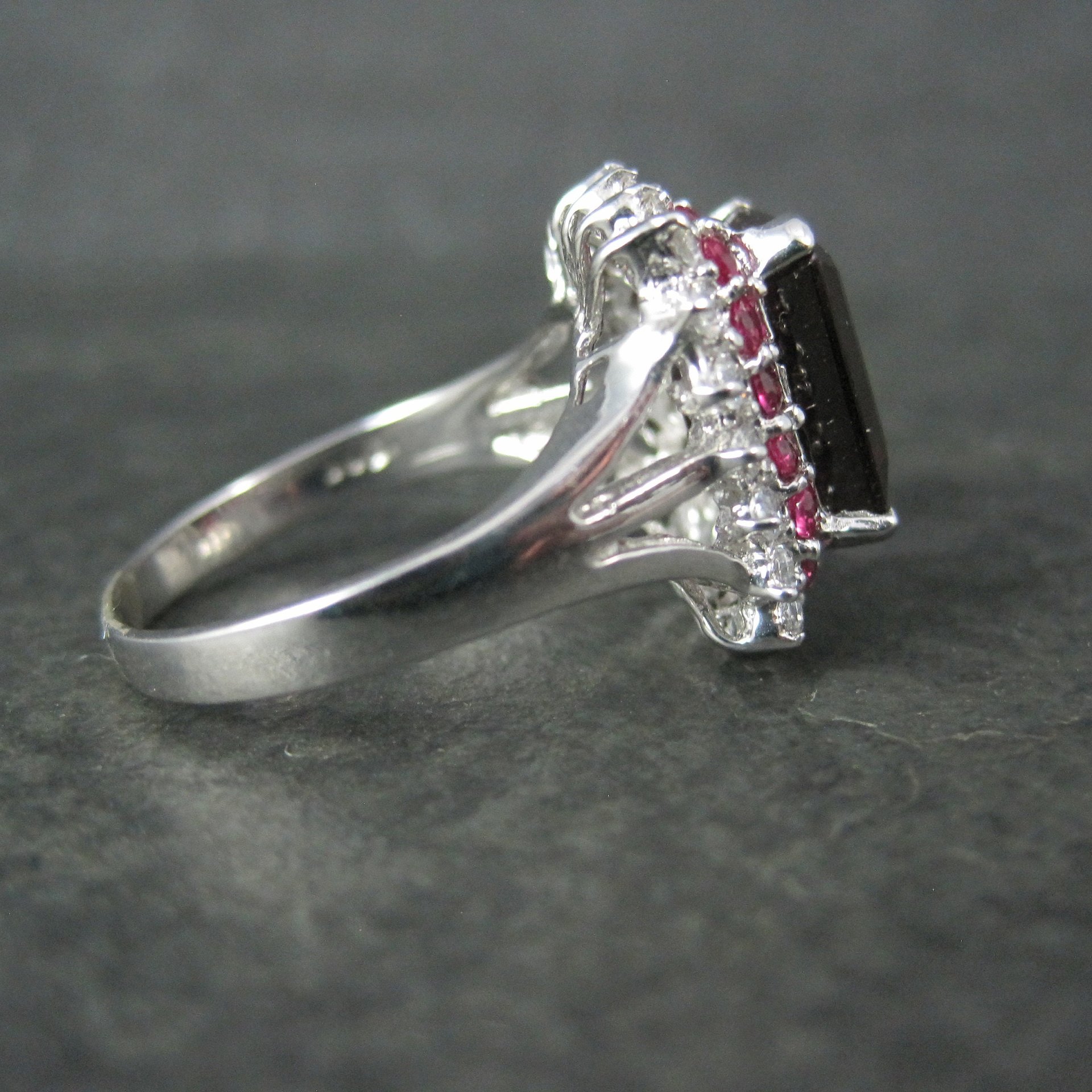 Estate Sterling Blood Red Ruby Ring Size 8