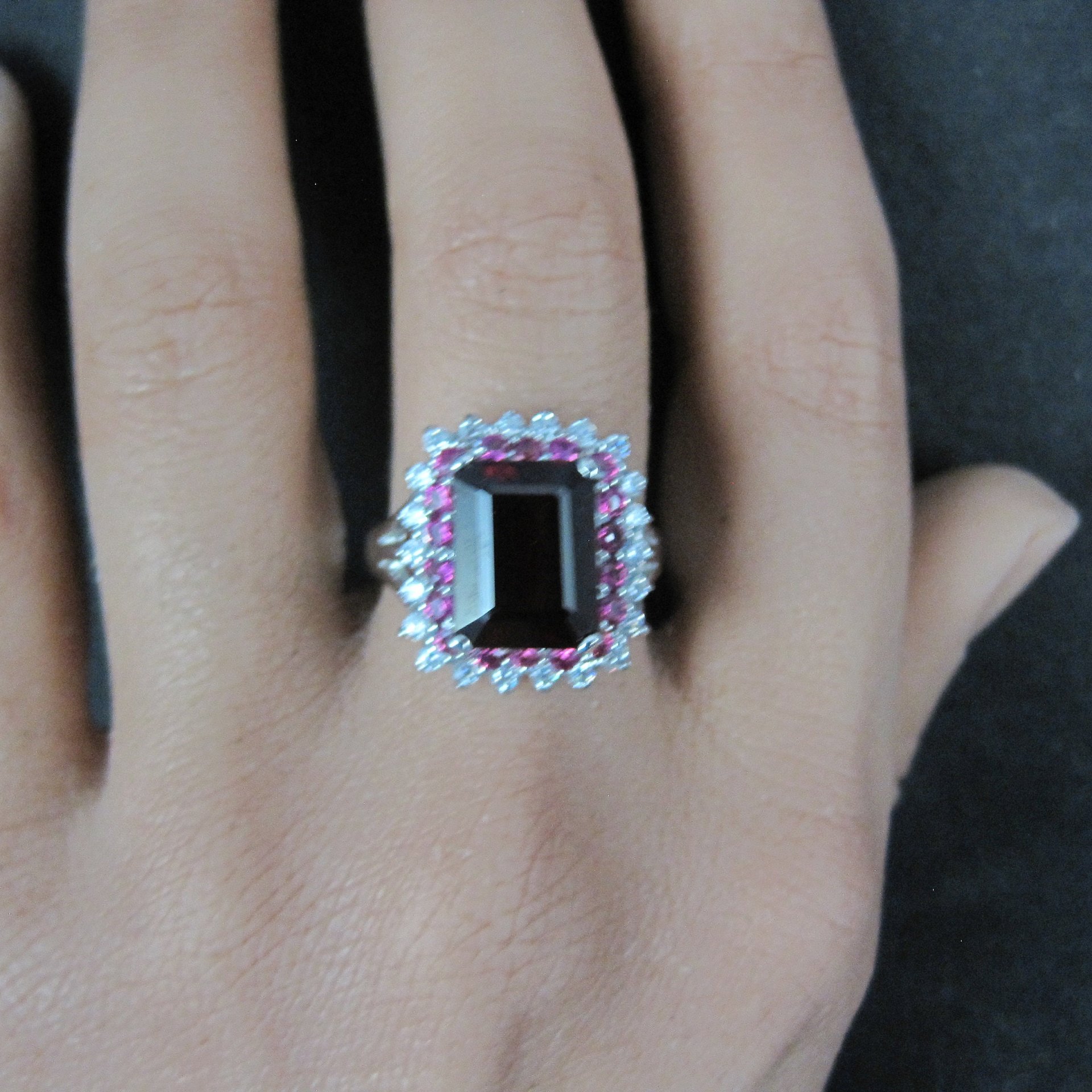 Estate Sterling Blood Red Ruby Ring Size 8