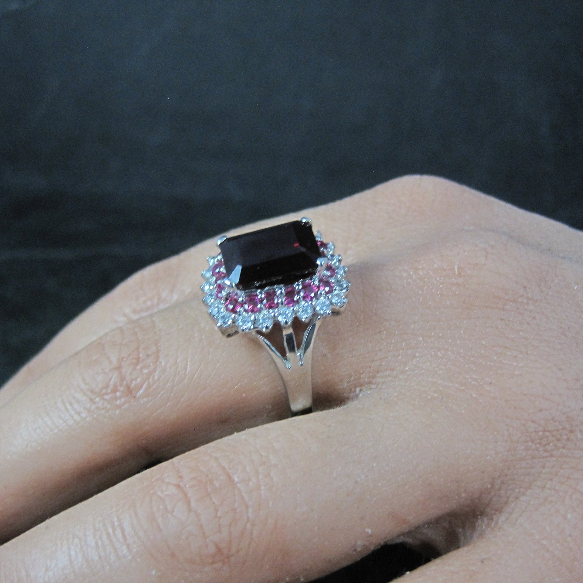 Estate Sterling Blood Red Ruby Ring Size 8