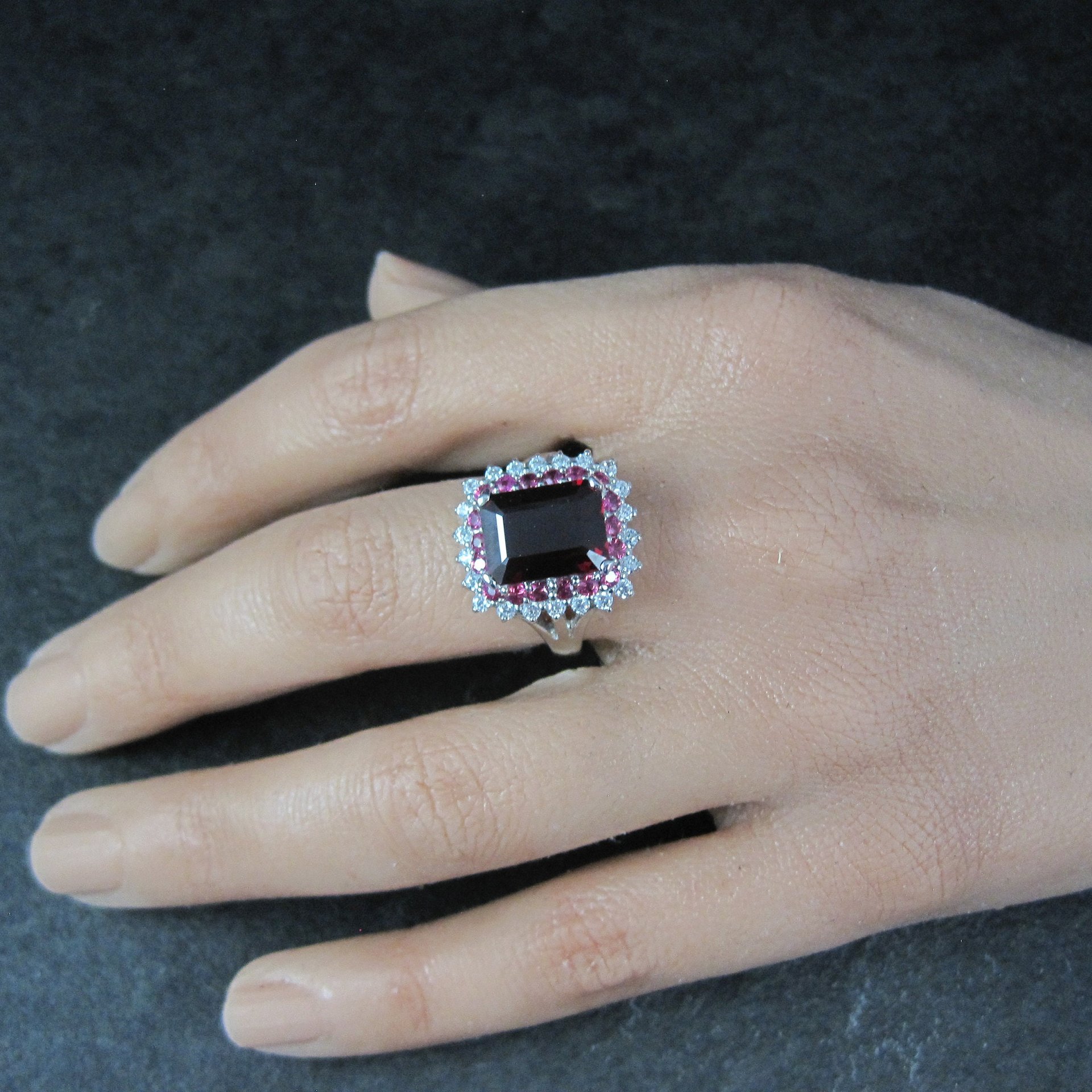 Estate Sterling Blood Red Ruby Ring Size 8