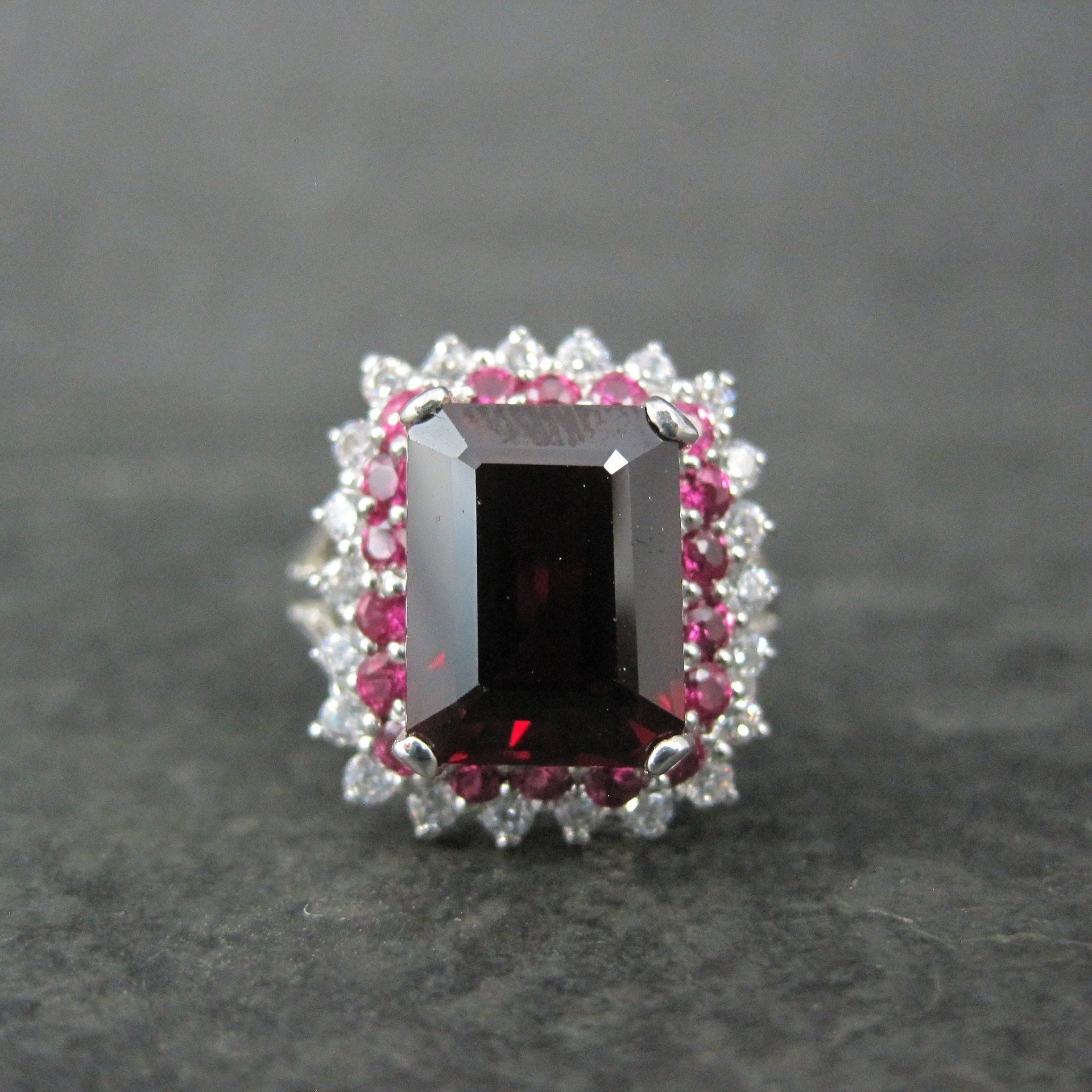 Estate Sterling Blood Red Ruby Ring Size 8