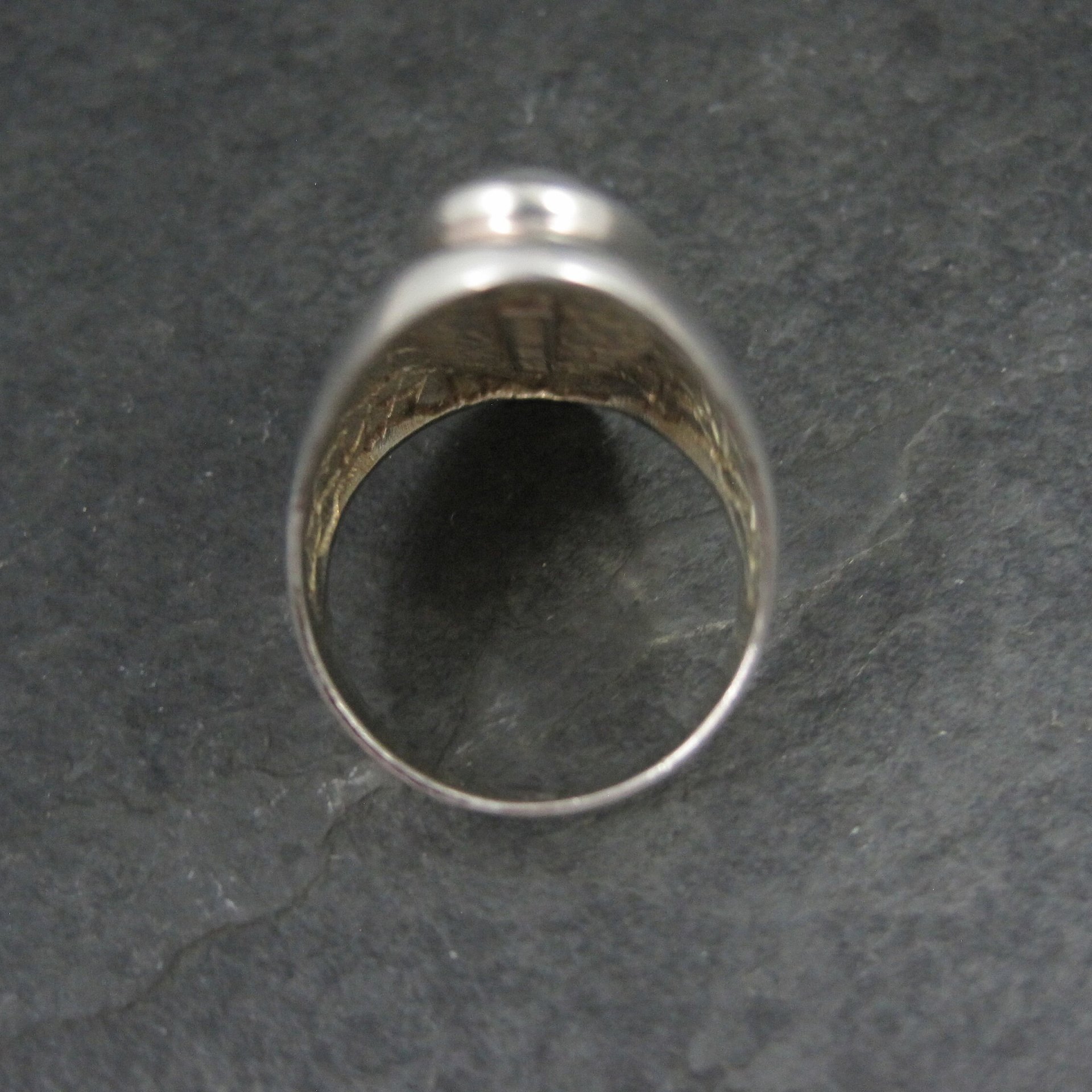 Estate Sterling Mother of Pearl Ring Size 9.5