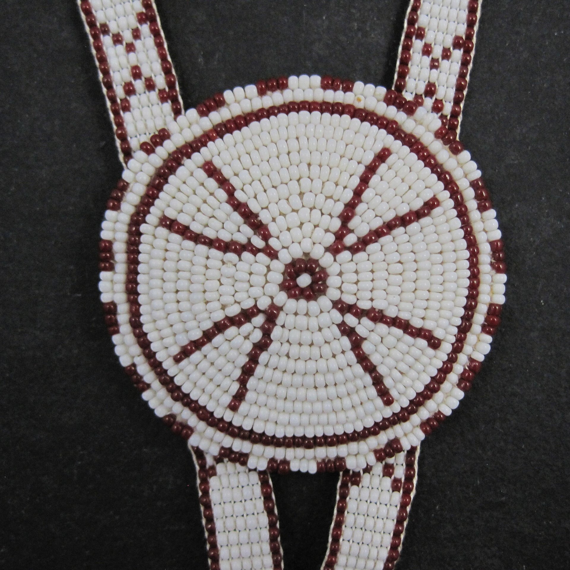 Southwestern Leather Beaded Necklace Vintage Estate
