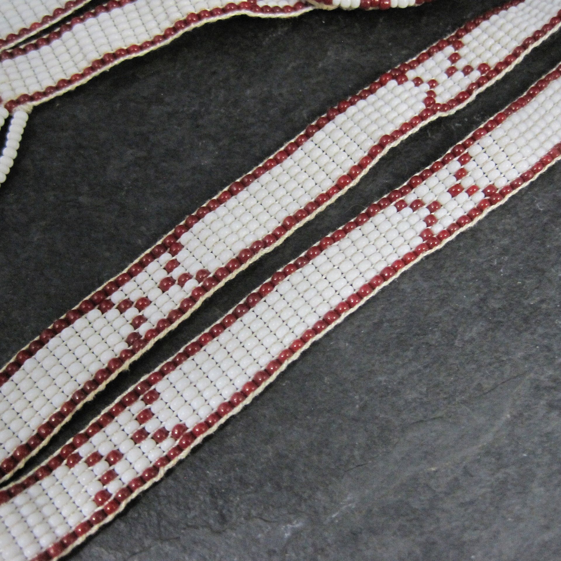 Southwestern Leather Beaded Necklace Vintage Estate
