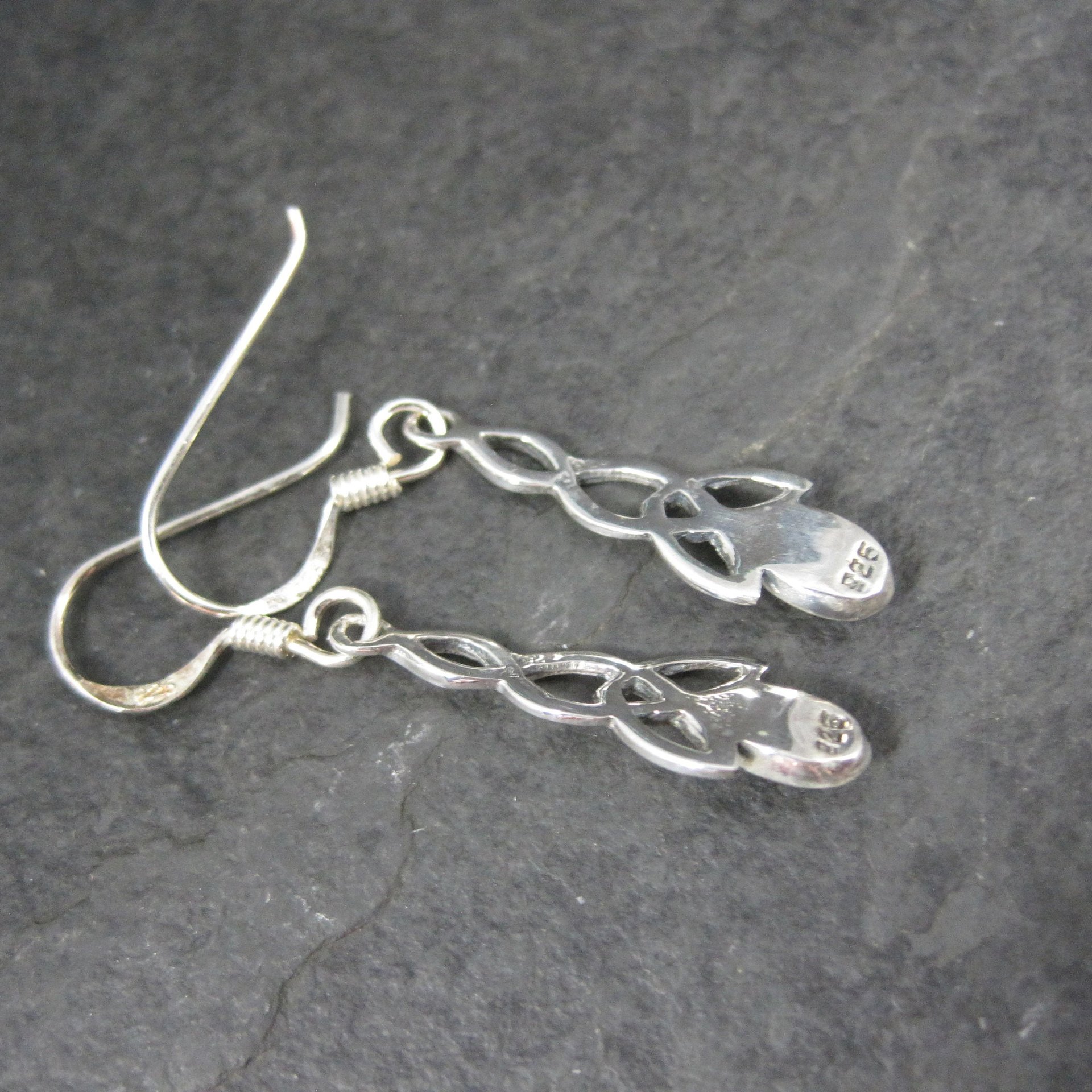 Sterling Celtic Amethyst Earrings NOS