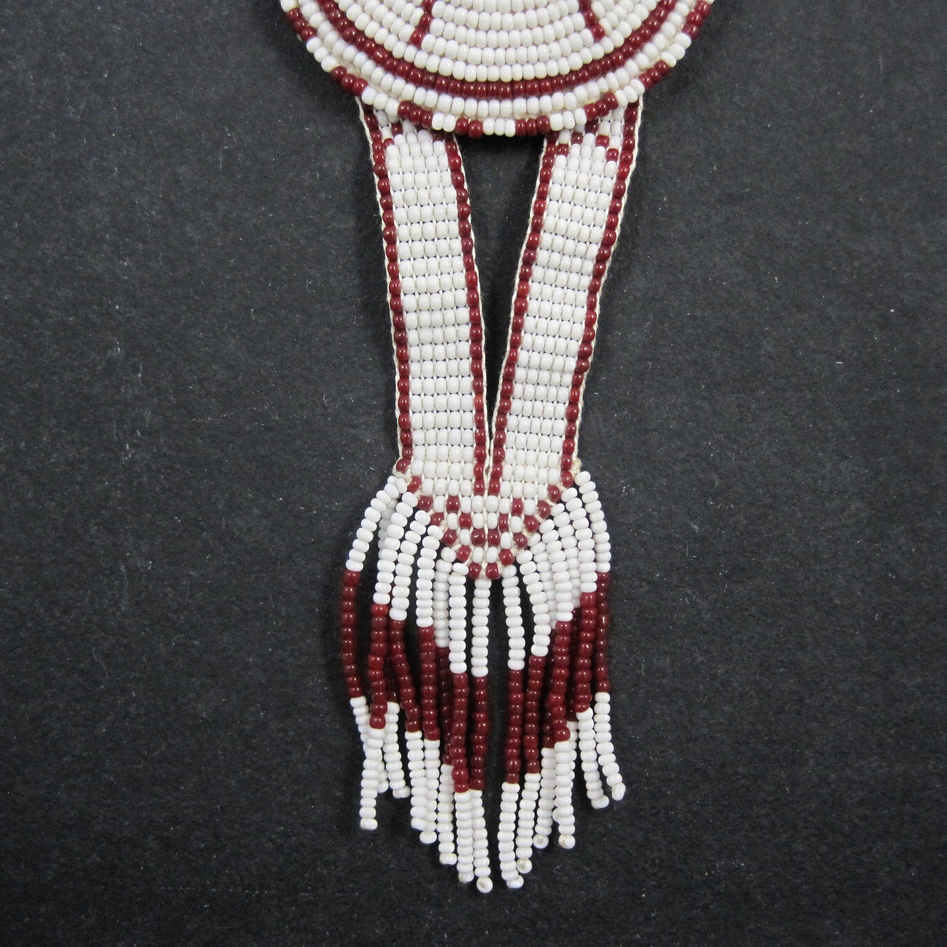 Southwestern Leather Beaded Necklace Vintage Estate