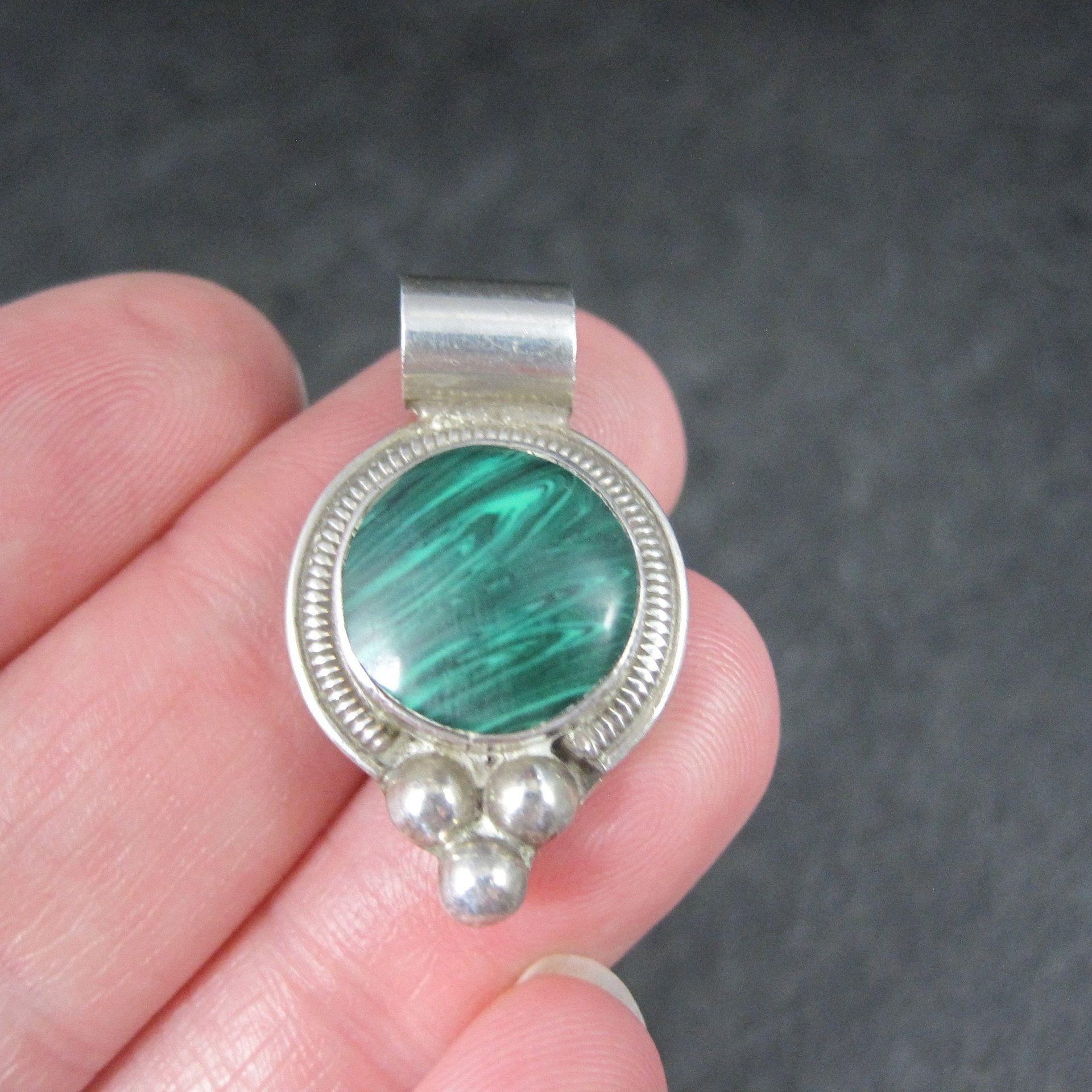 Mexican Sterling Malachite Pendant