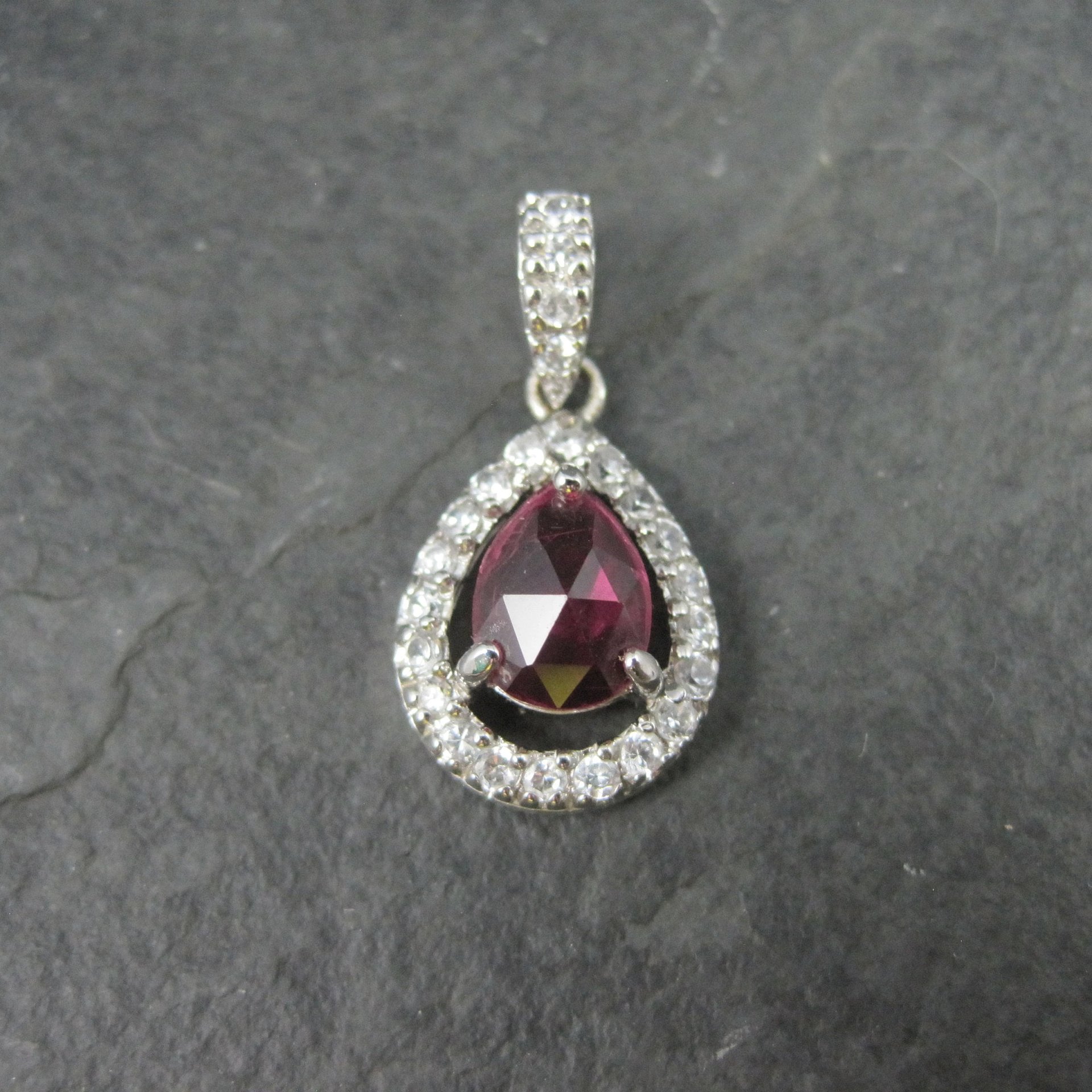Small Estate Sterling Pink Sapphire Pendant