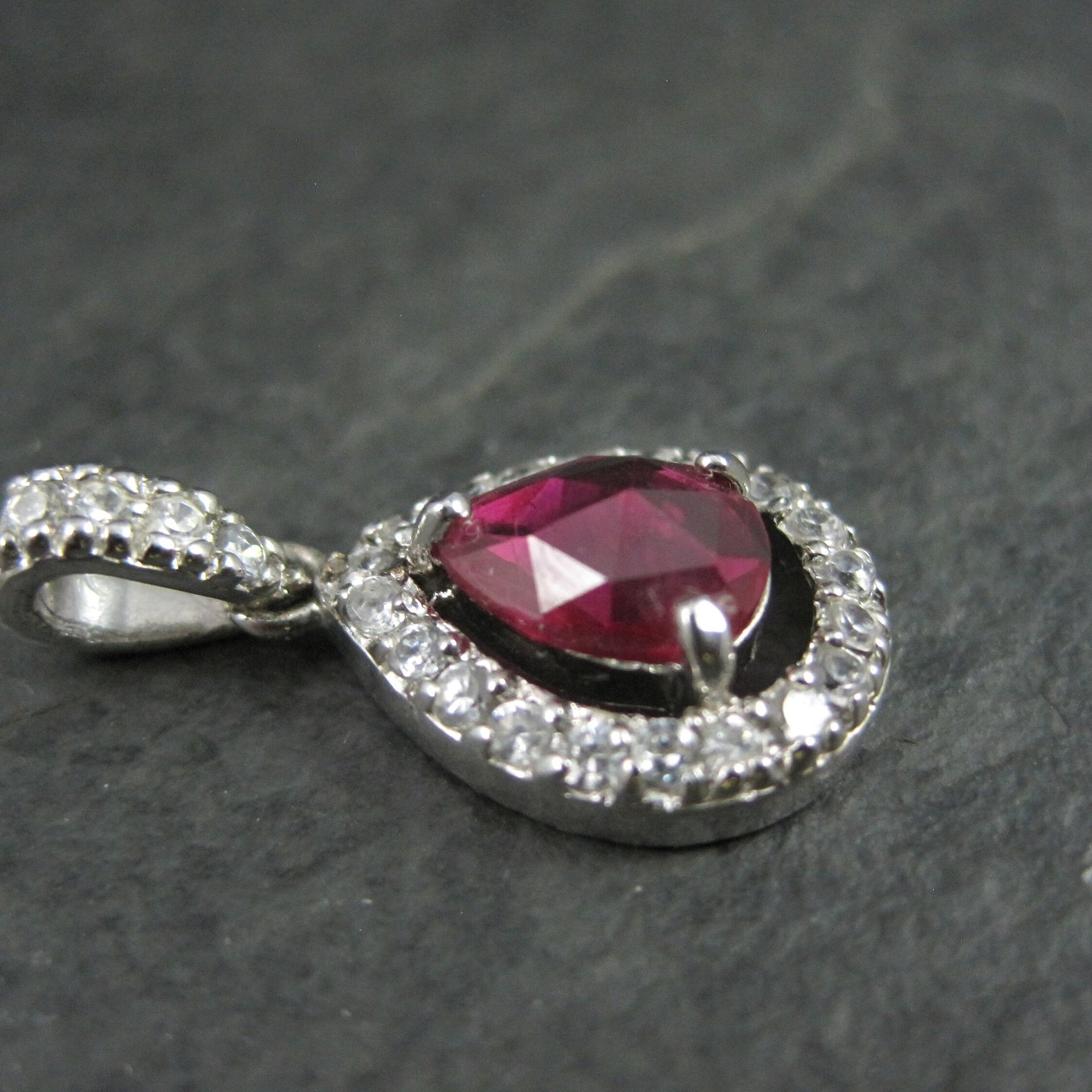 Small Estate Sterling Pink Sapphire Pendant