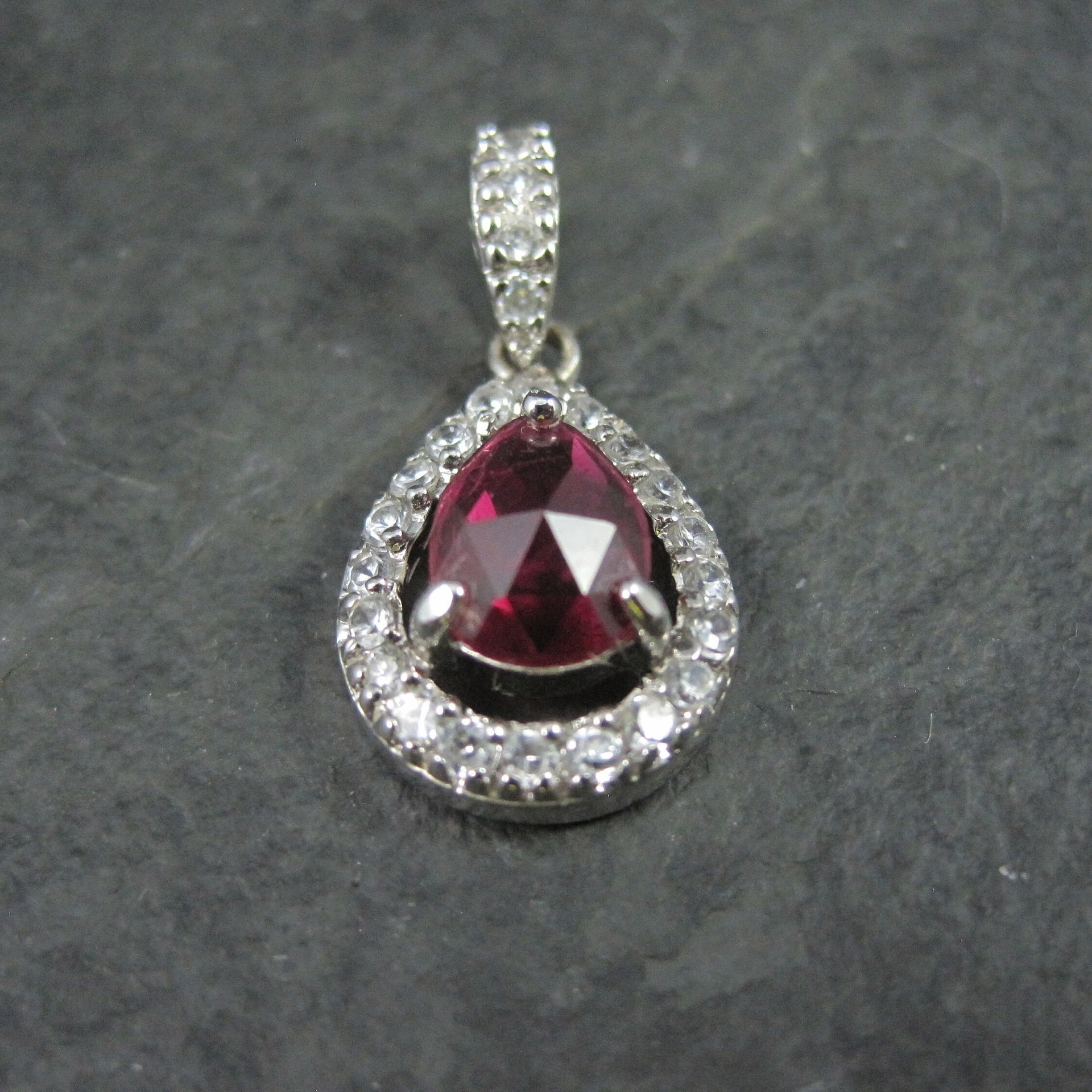Small Estate Sterling Pink Sapphire Pendant
