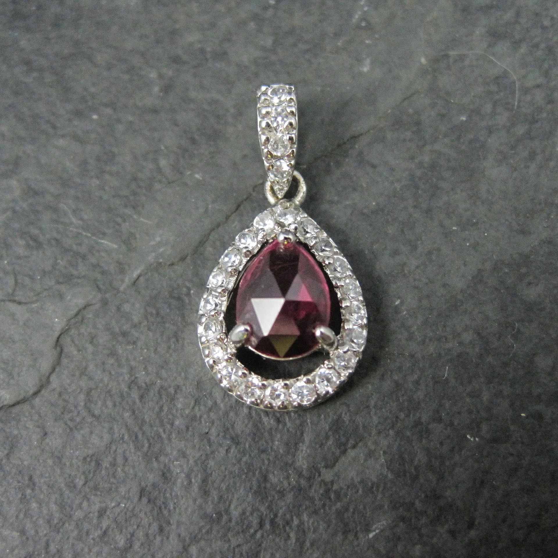 Small Estate Sterling Pink Sapphire Pendant