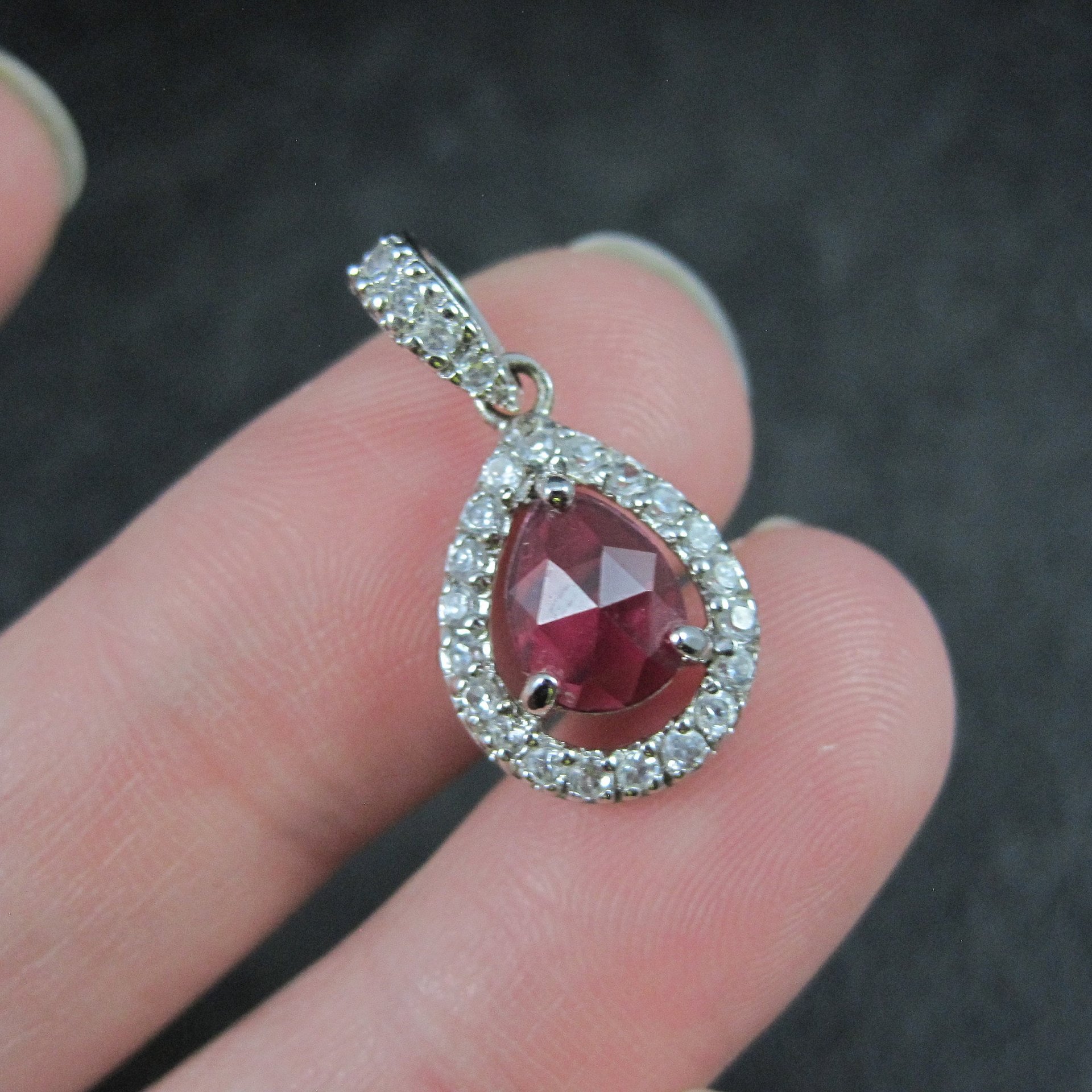 Small Estate Sterling Pink Sapphire Pendant