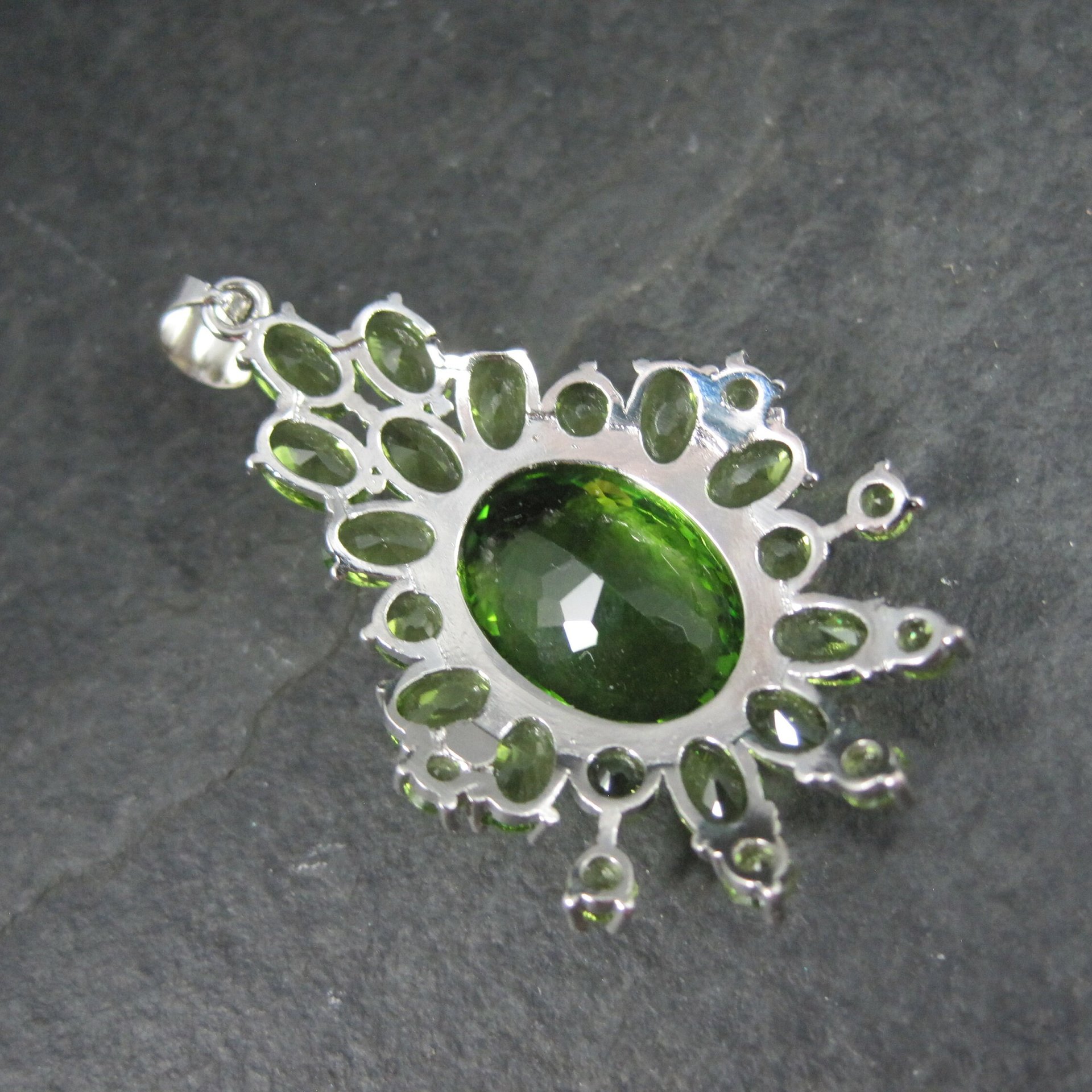 Estate Sterling Green Cubic Zirconia Pendant