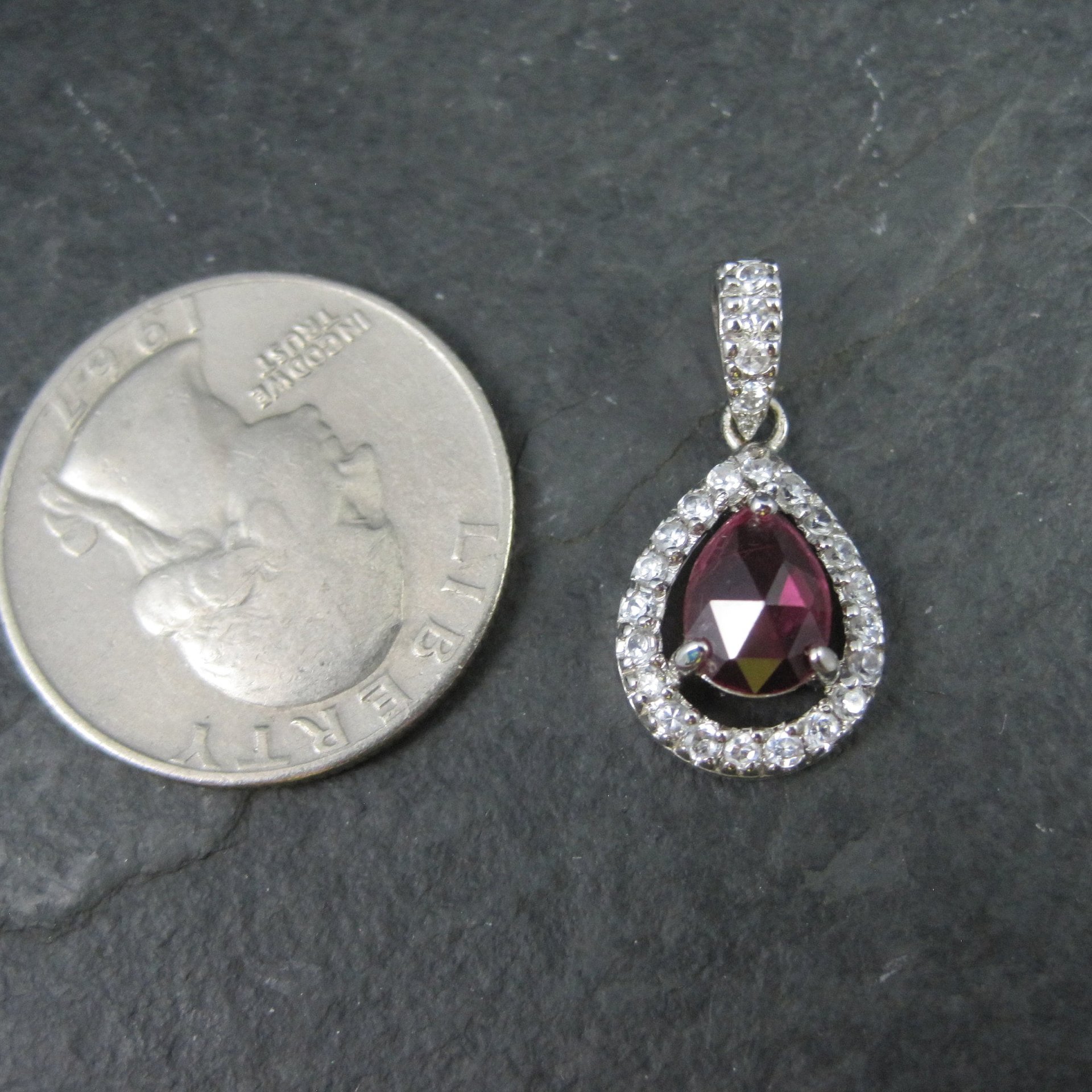 Small Estate Sterling Pink Sapphire Pendant