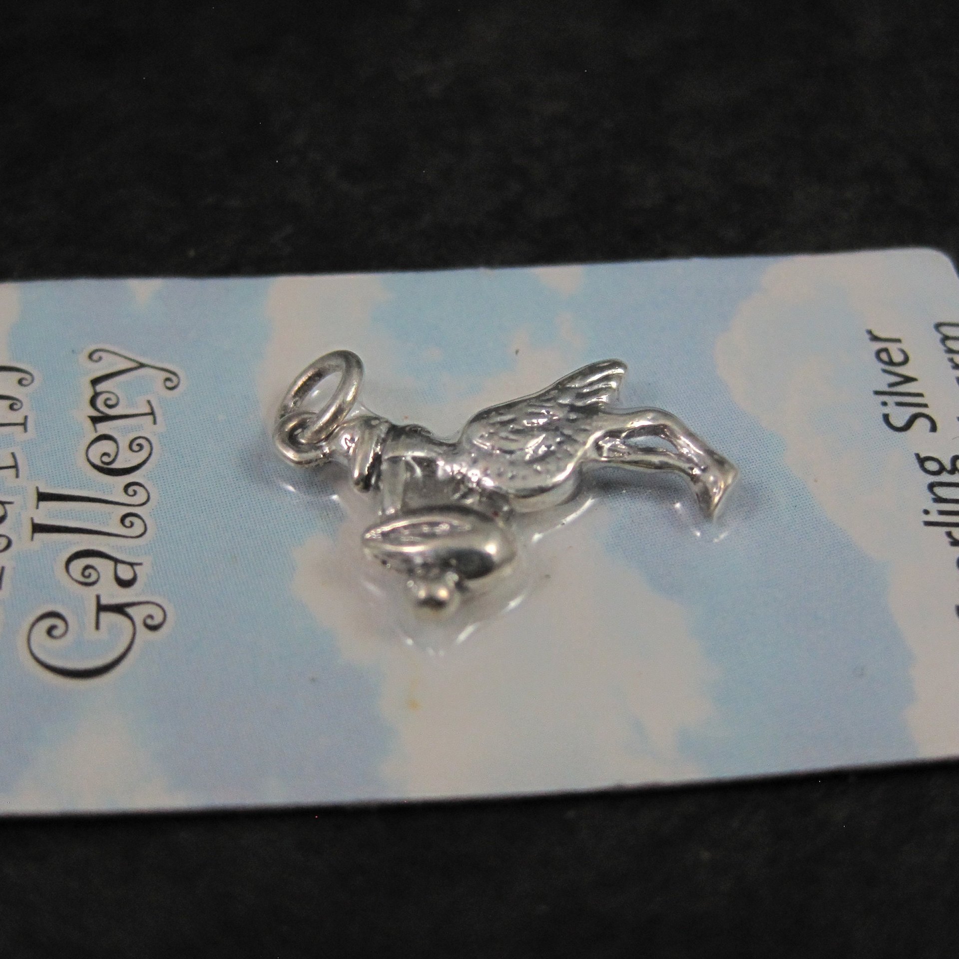 Silver Plated Stork Charm