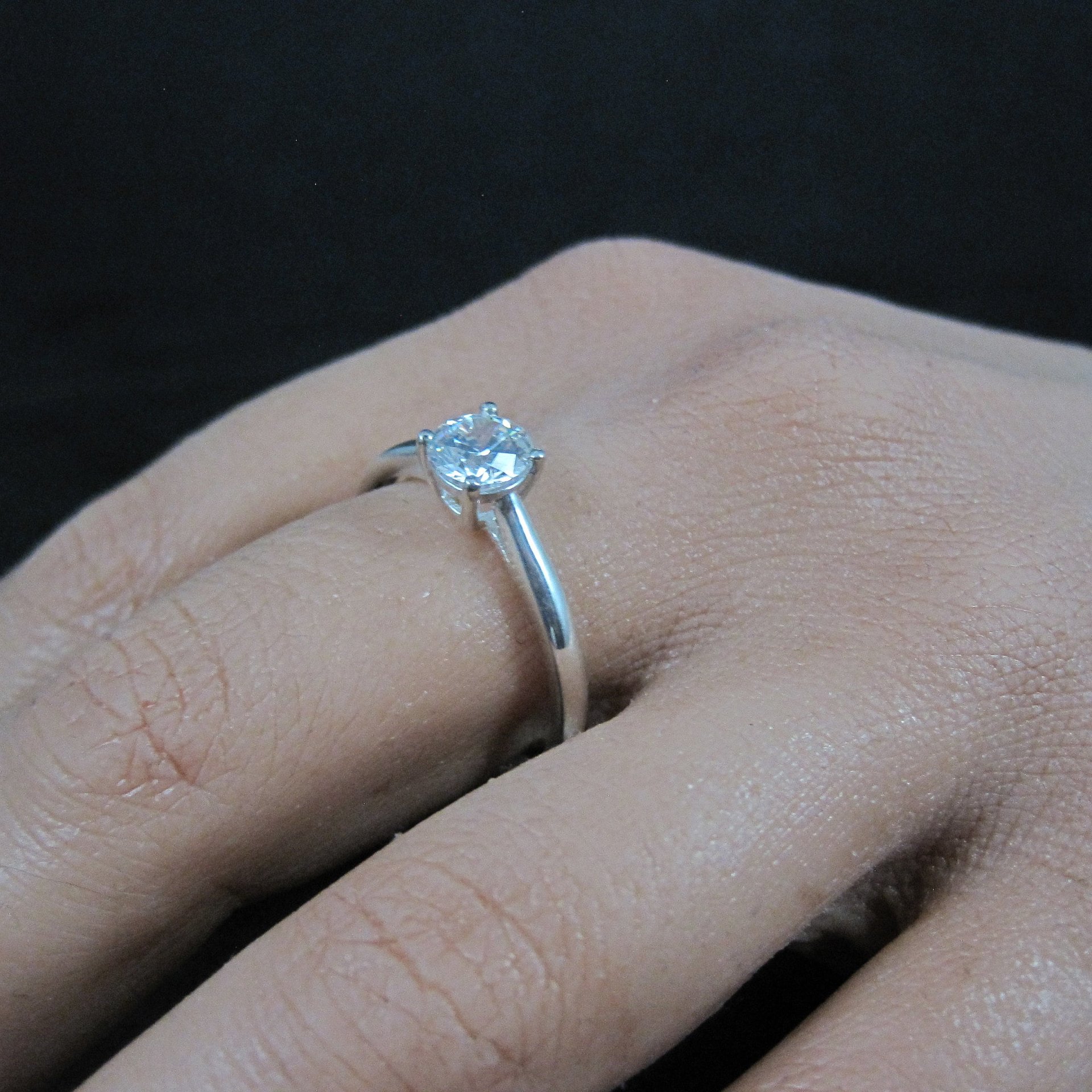 Sterling Cubic Zirconia Engagement Ring Size 10