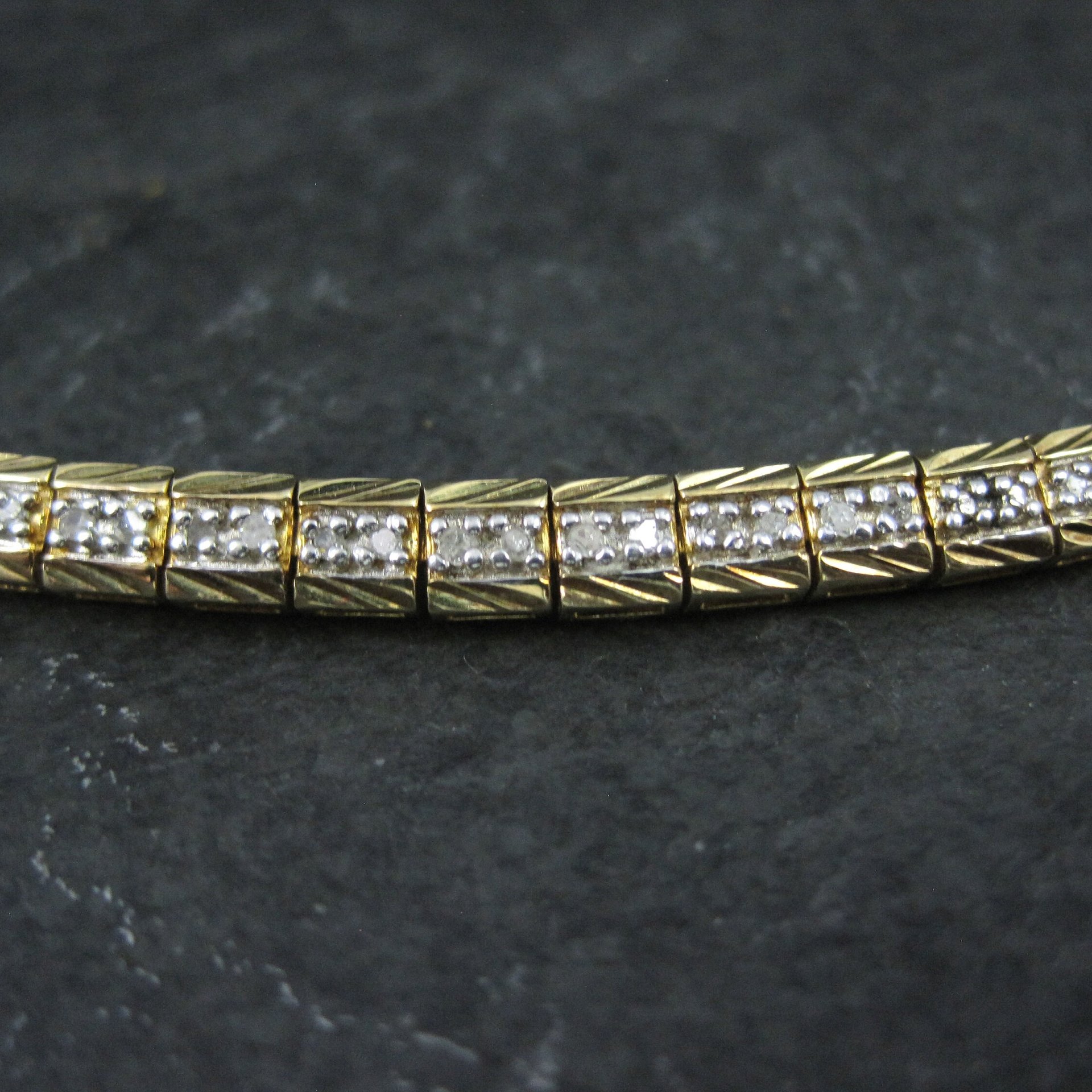 Vintage Vermeil Sterling Diamond Bracelet 7.25 Inches Ross Simons
