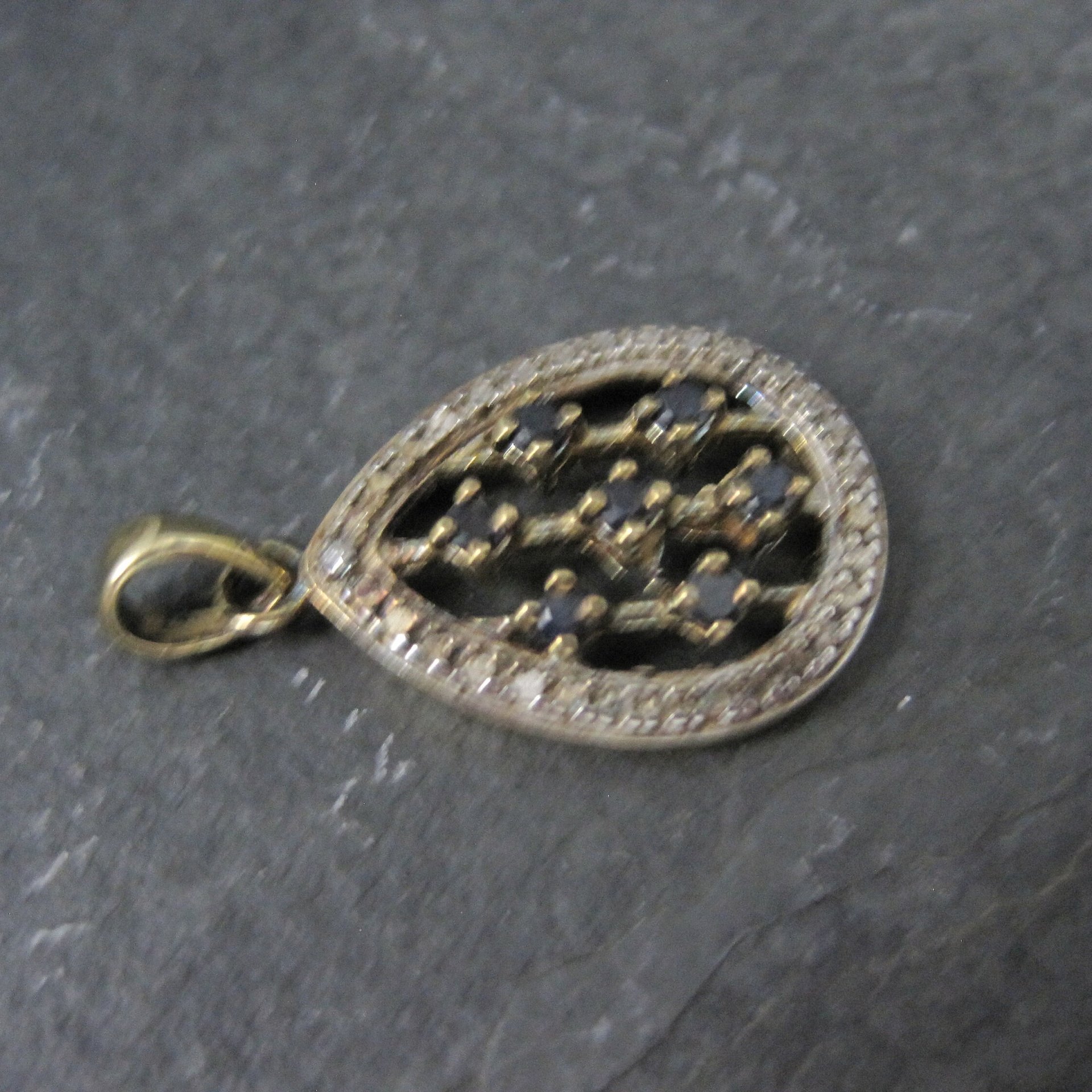 Vermeil Sterling Sapphire Teardrop Pendant