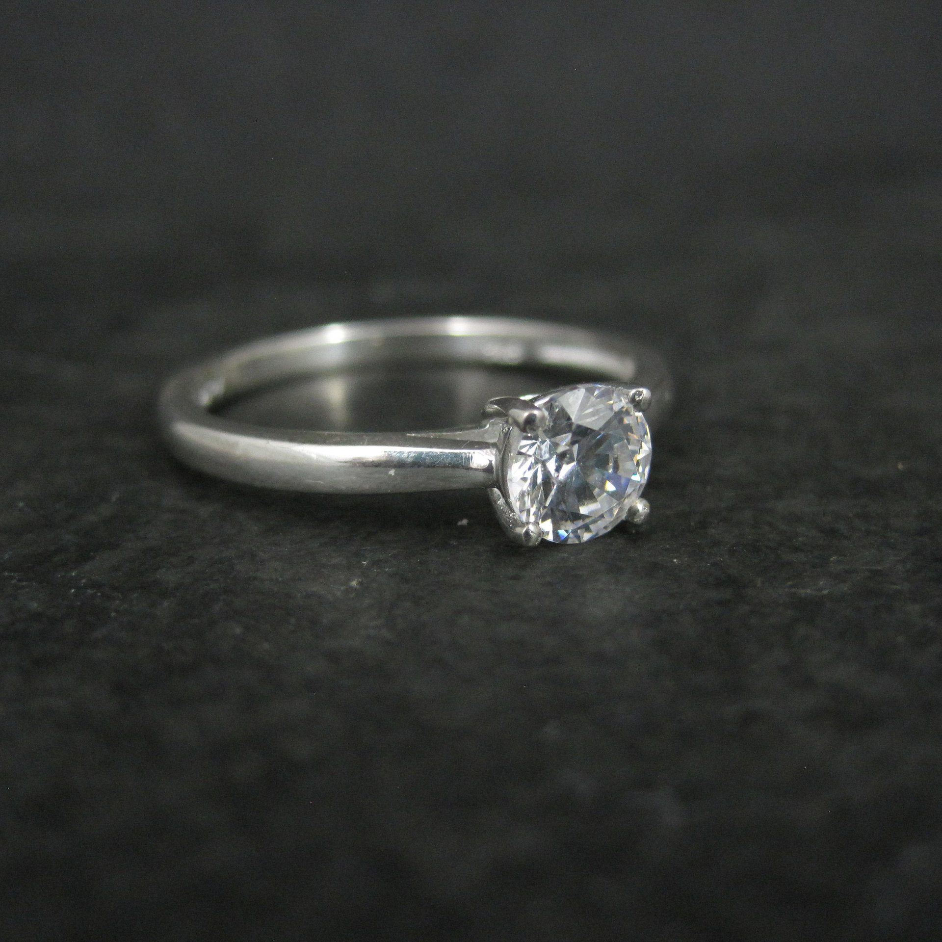 Sterling Cubic Zirconia Engagement Ring Size 10
