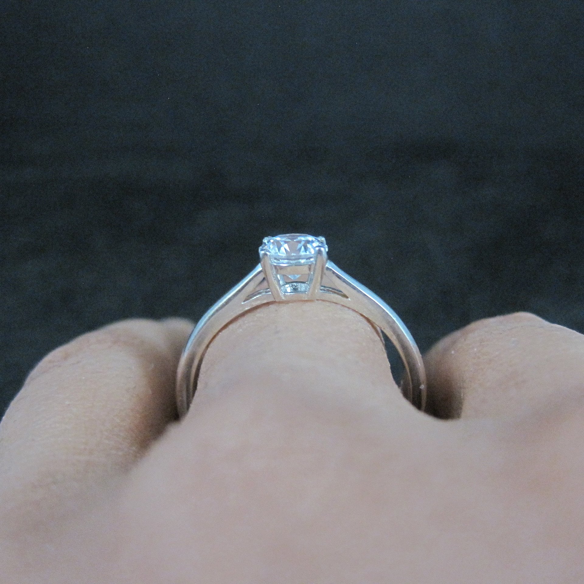 Sterling Cubic Zirconia Engagement Ring Size 10