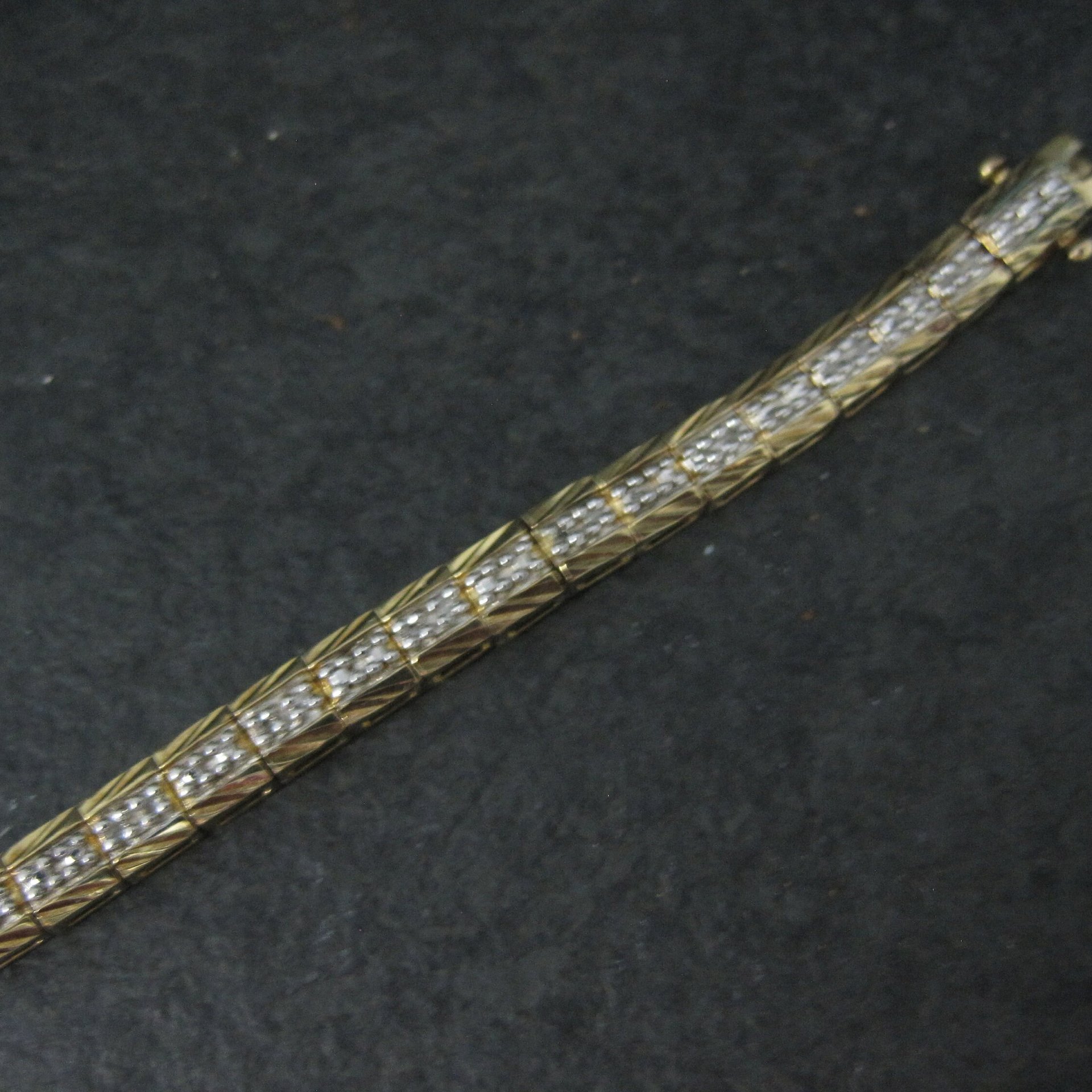 Vintage Vermeil Sterling Diamond Bracelet 7.25 Inches Ross Simons