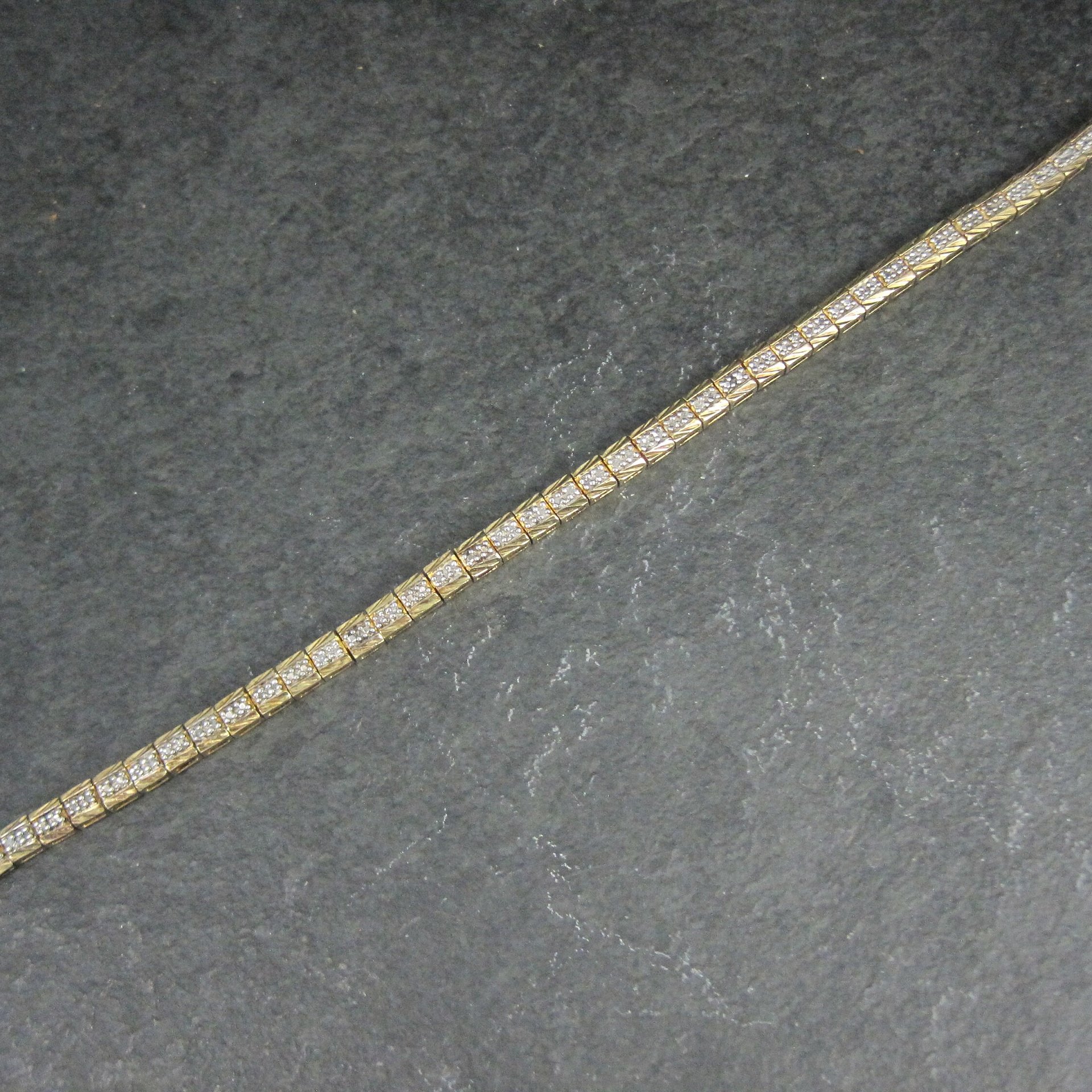 Vintage Vermeil Sterling Diamond Bracelet 7.25 Inches Ross Simons