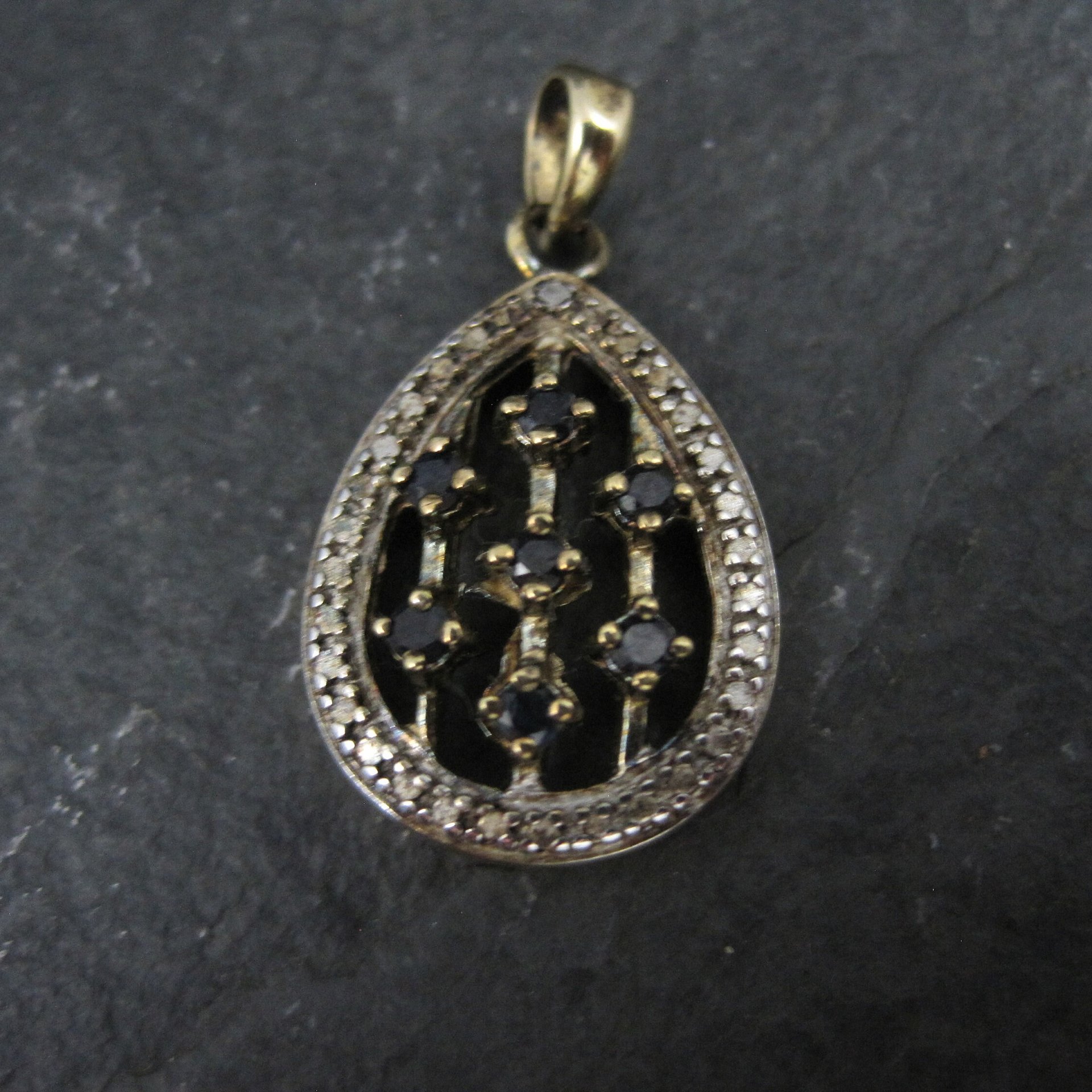 Vermeil Sterling Sapphire Teardrop Pendant