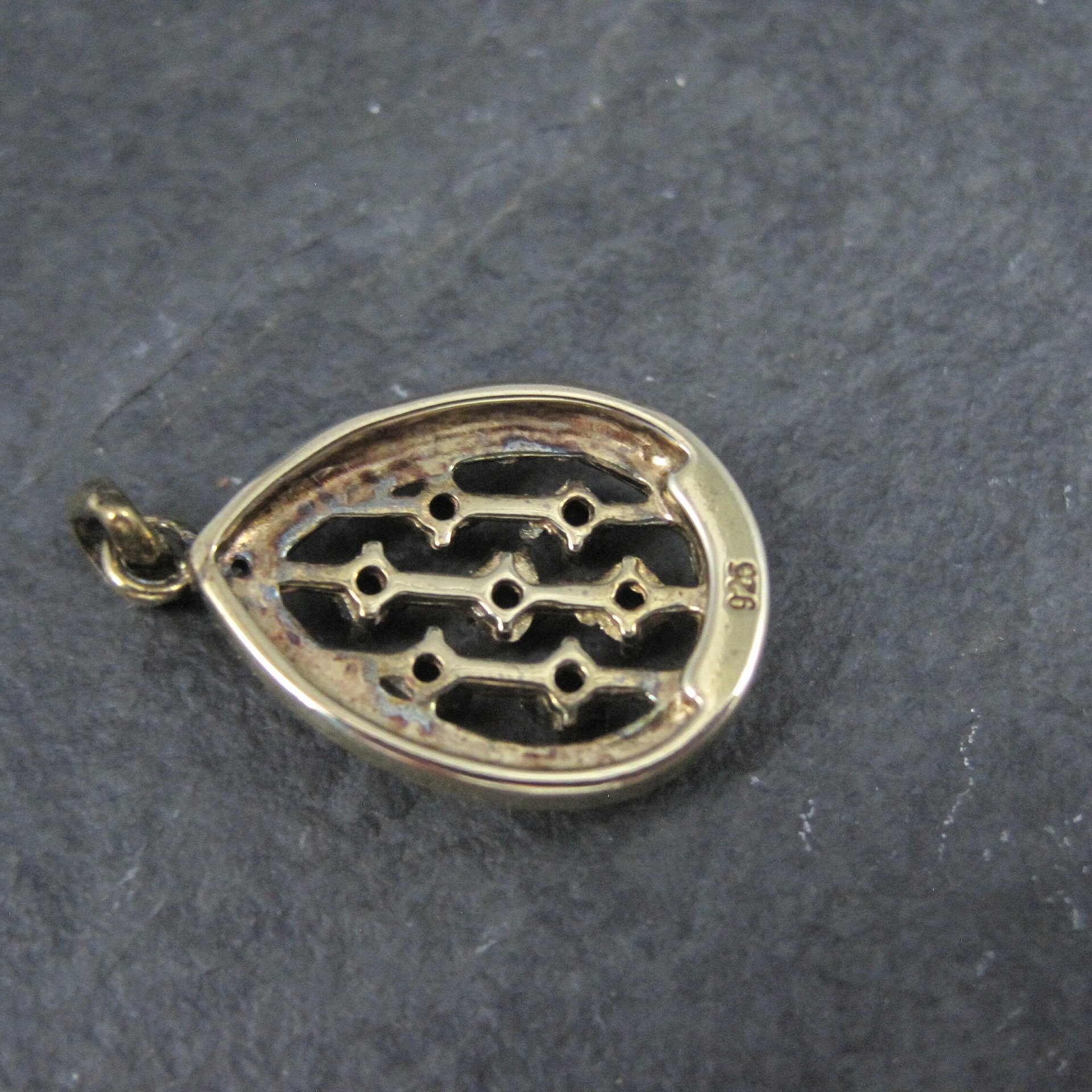 Vermeil Sterling Sapphire Teardrop Pendant