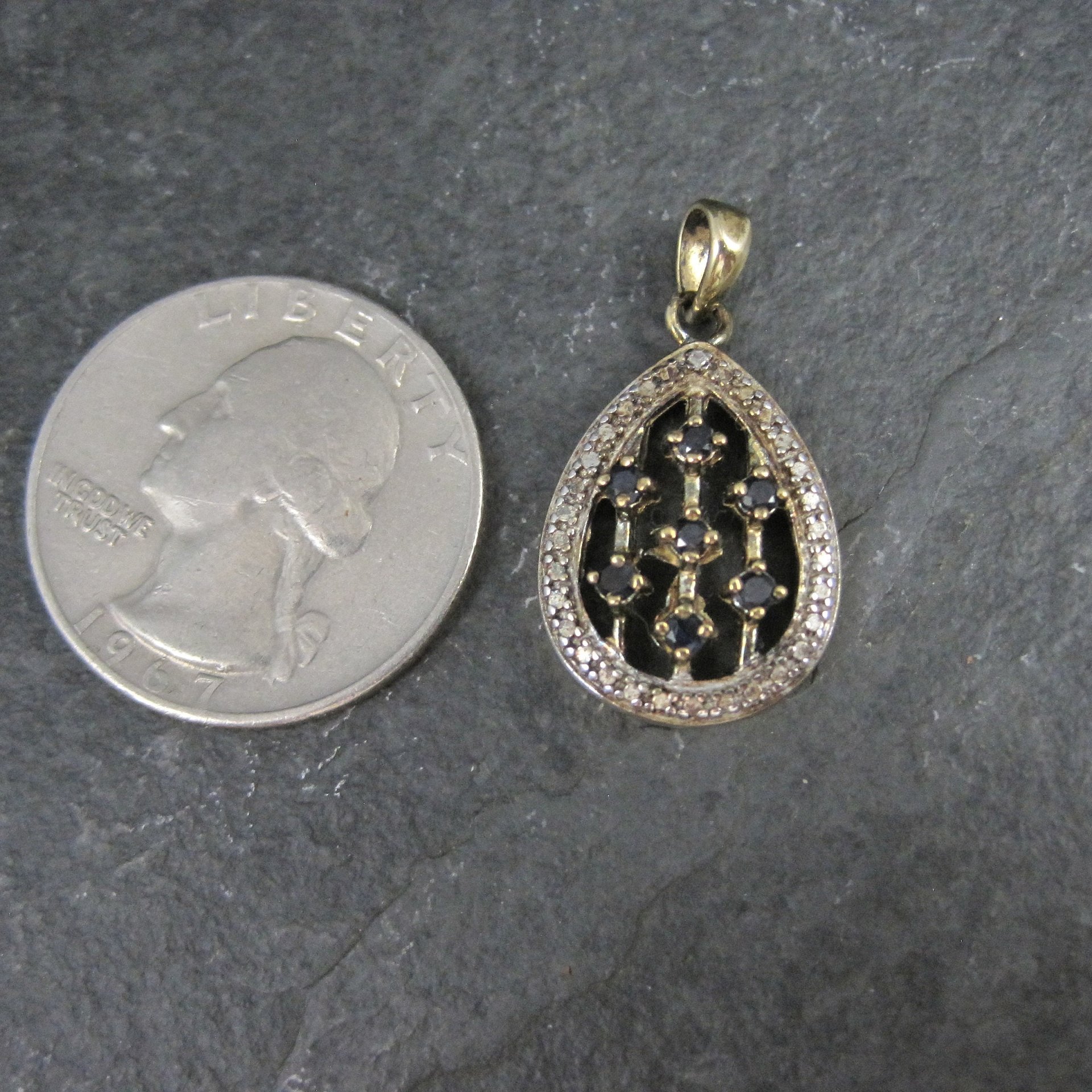 Vermeil Sterling Sapphire Teardrop Pendant