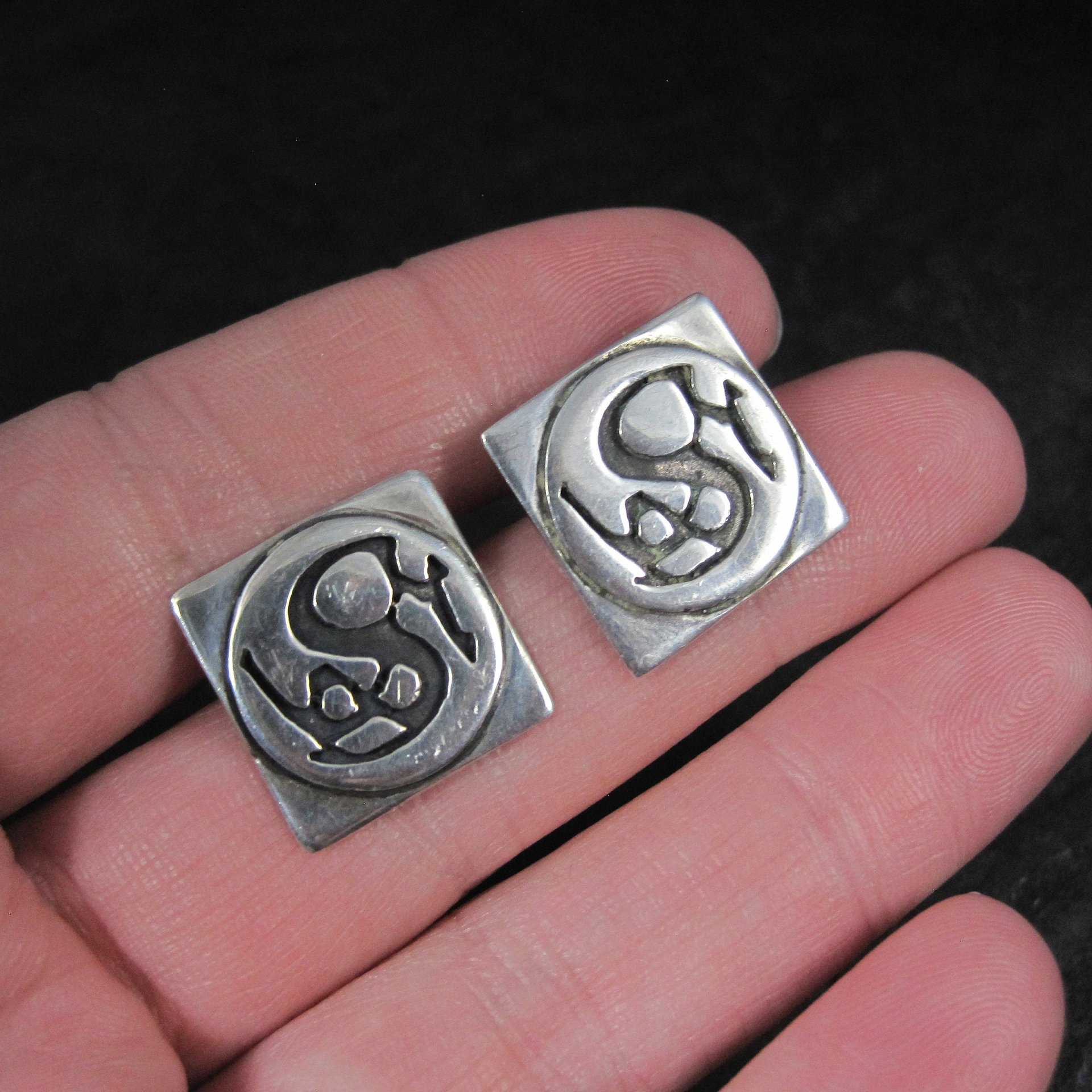 Vintage Sterling Dragon Earrings