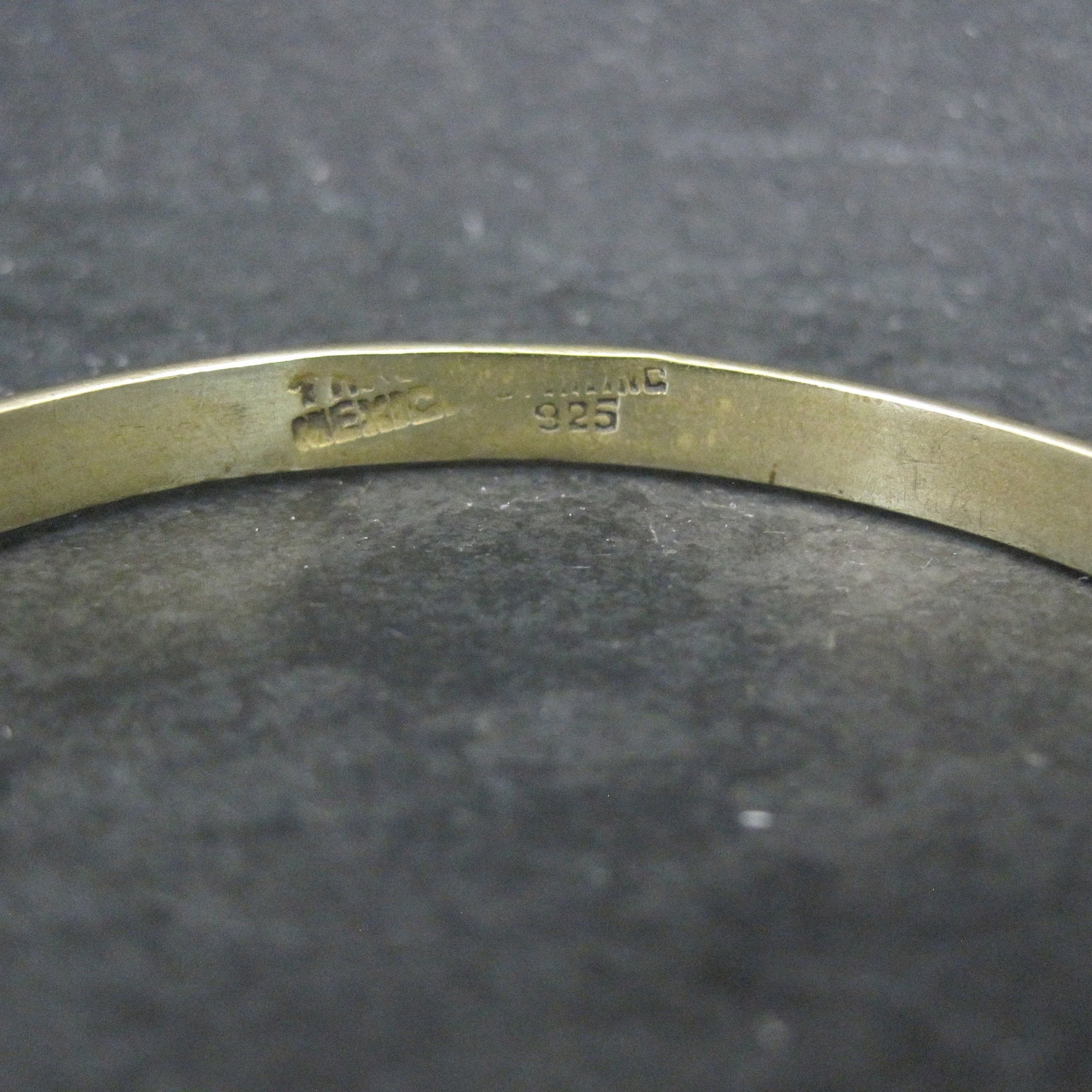 Vintage Vermeil Sterling Bangle Bracelet 7.75" 1980s Mexican Silver
