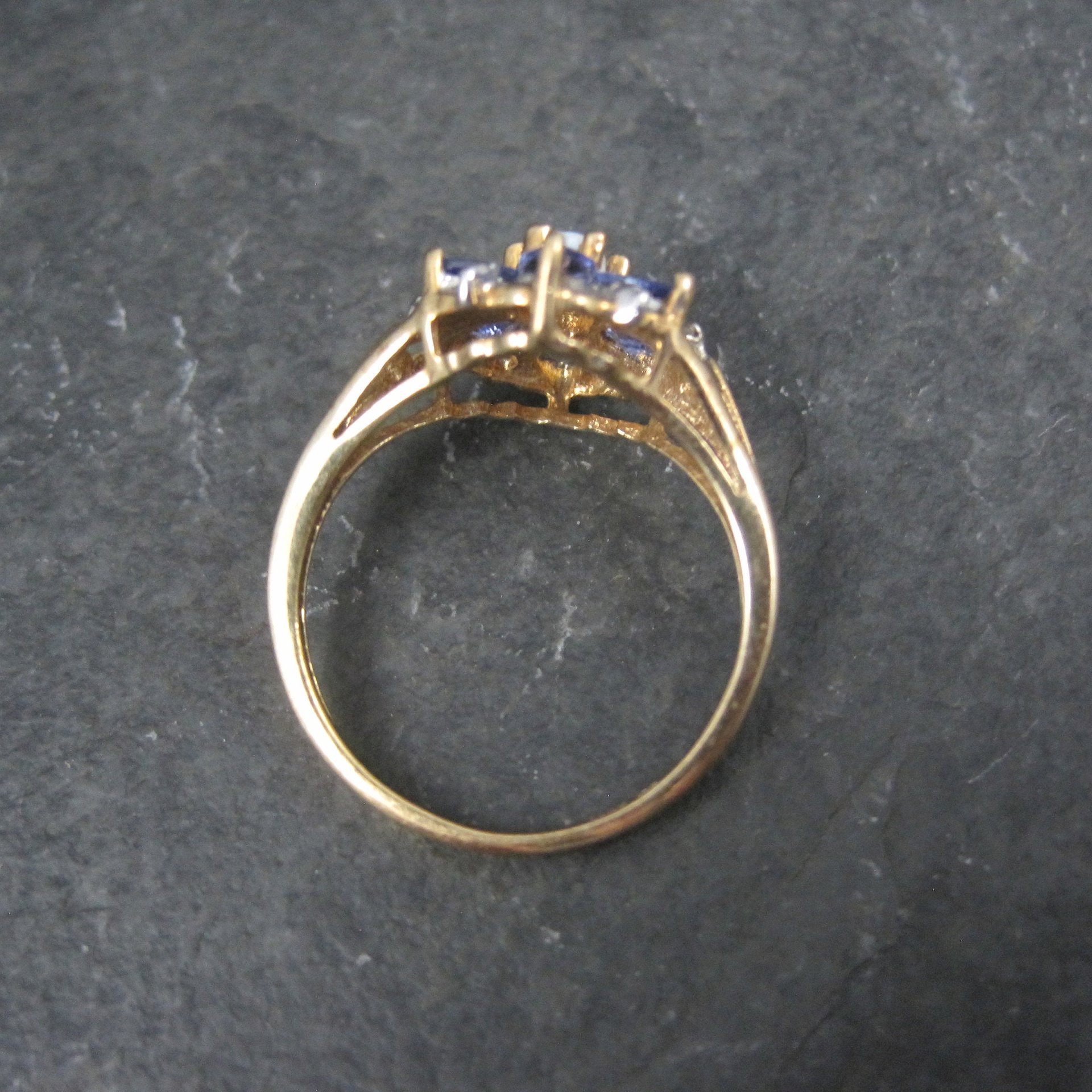 Vintage 10K Tanzanite Opal Ring Size 7