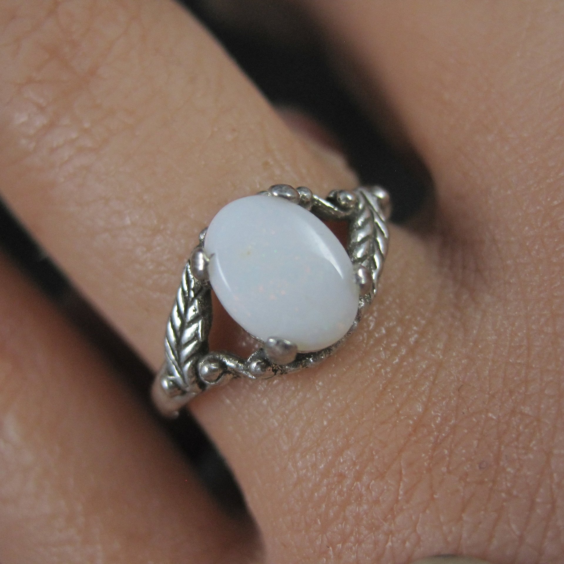 Vintage Sterling Opal Ring NOS Size 5.5