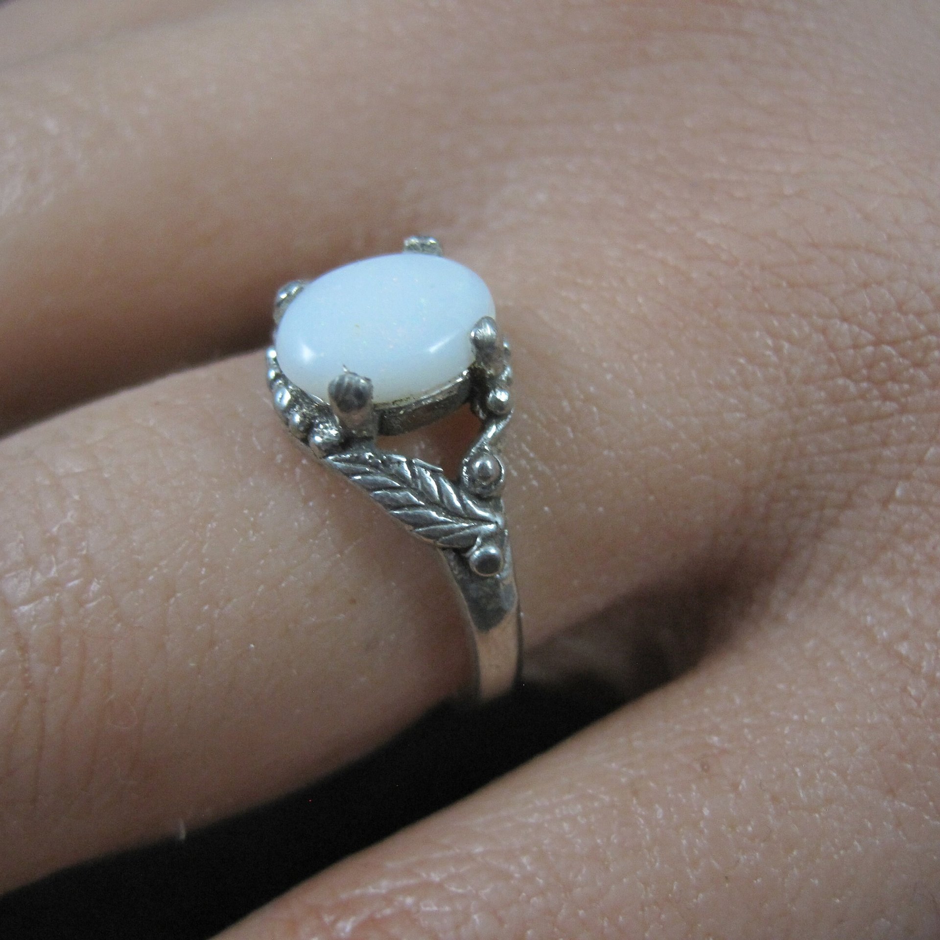 Vintage Sterling Opal Ring NOS Size 5.5